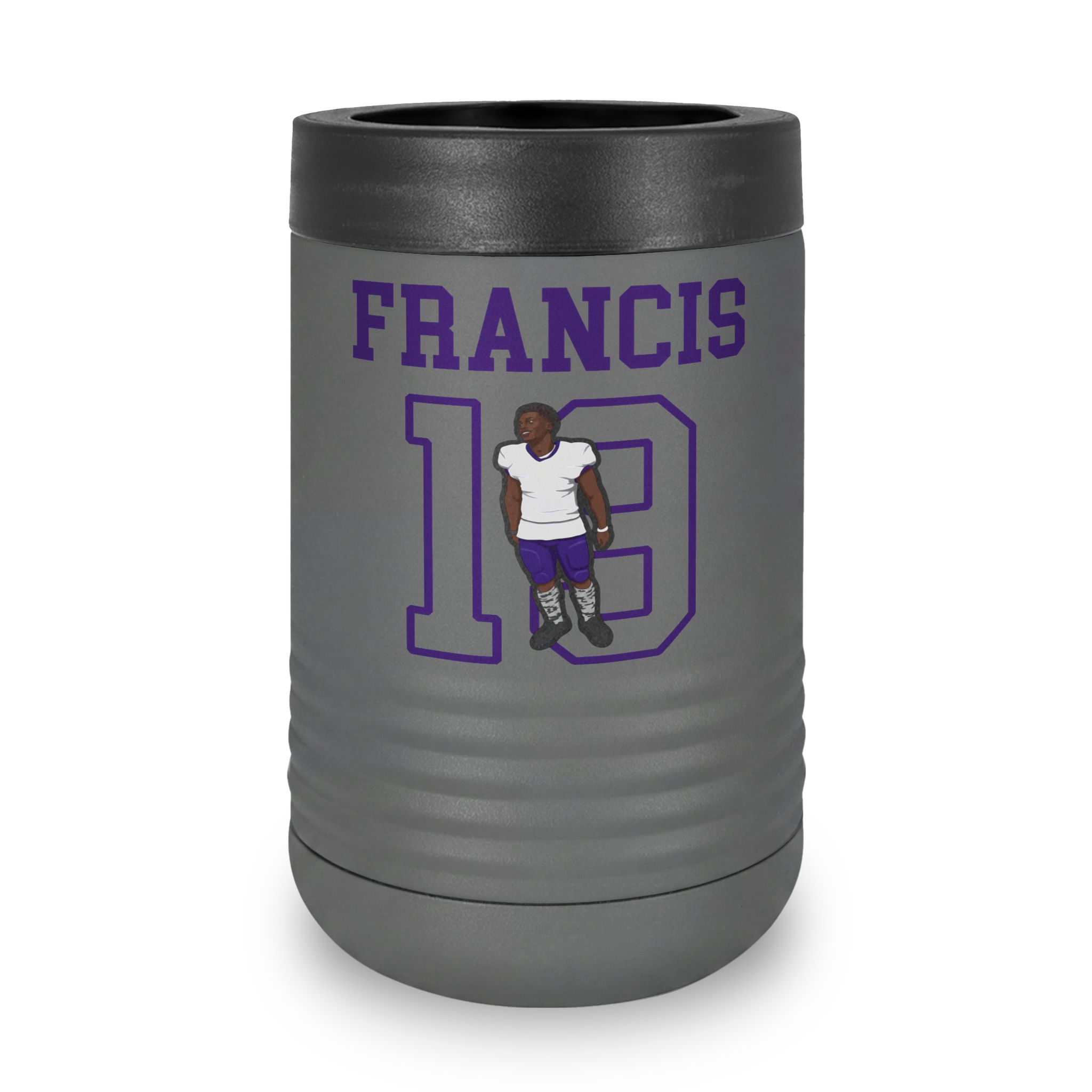 Stainless Can Cooler — character_shirsey in Grey