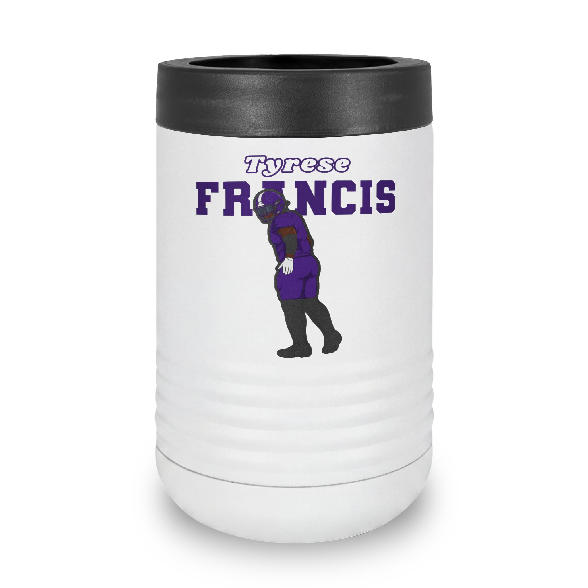 Stainless Can Cooler — character_name_arch in White