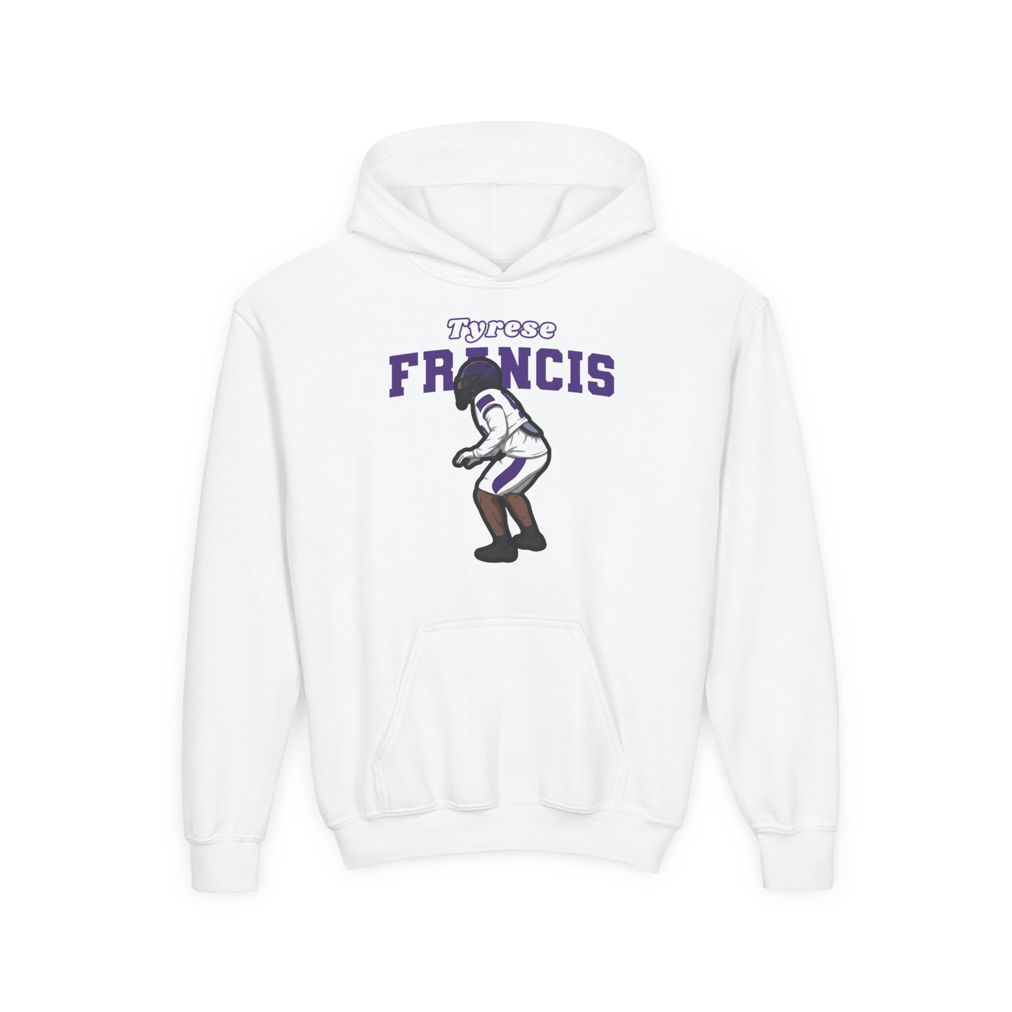 Youth Hoodie — character_name_arch in White