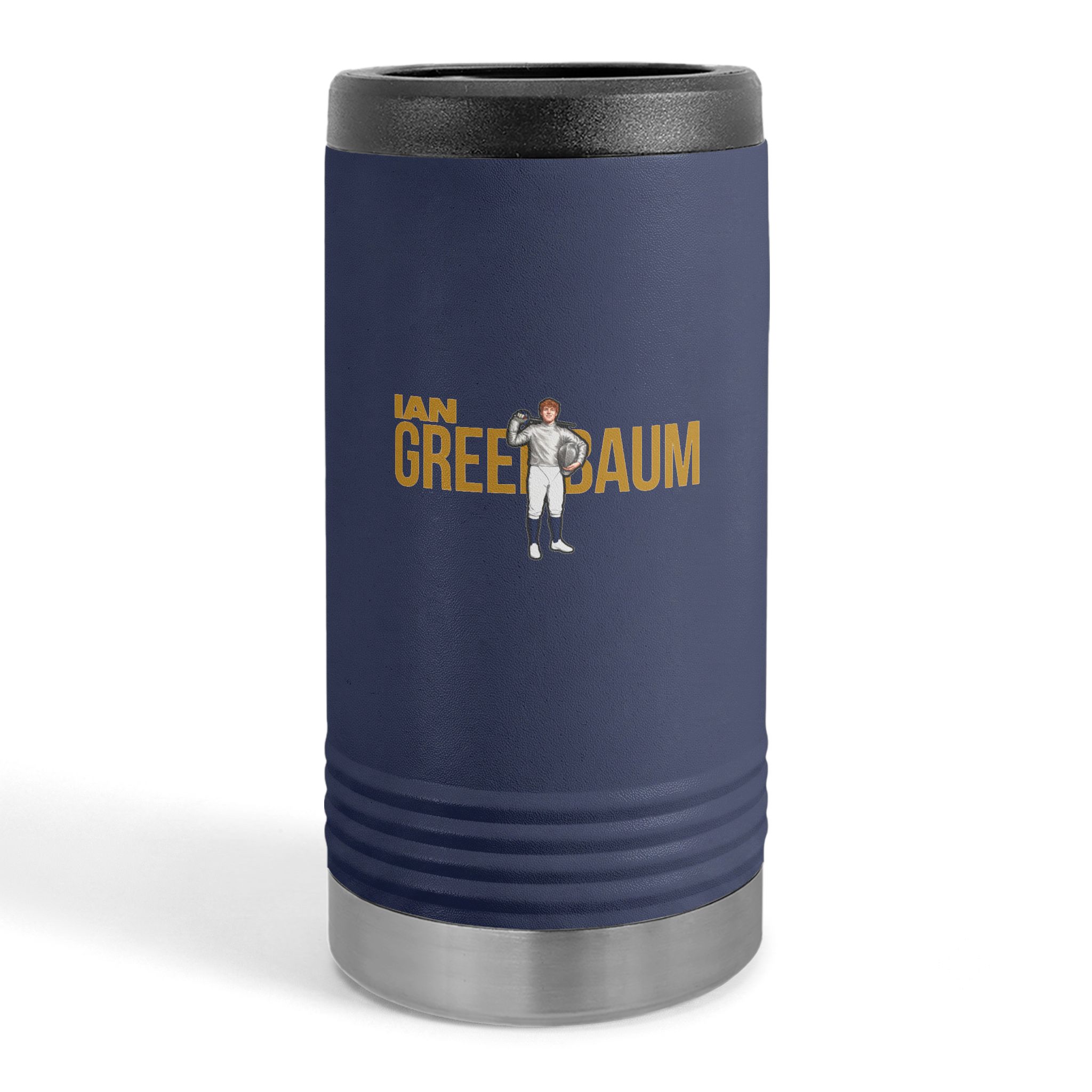 Slim Stainless Can Cooler — character_player_name in Navy