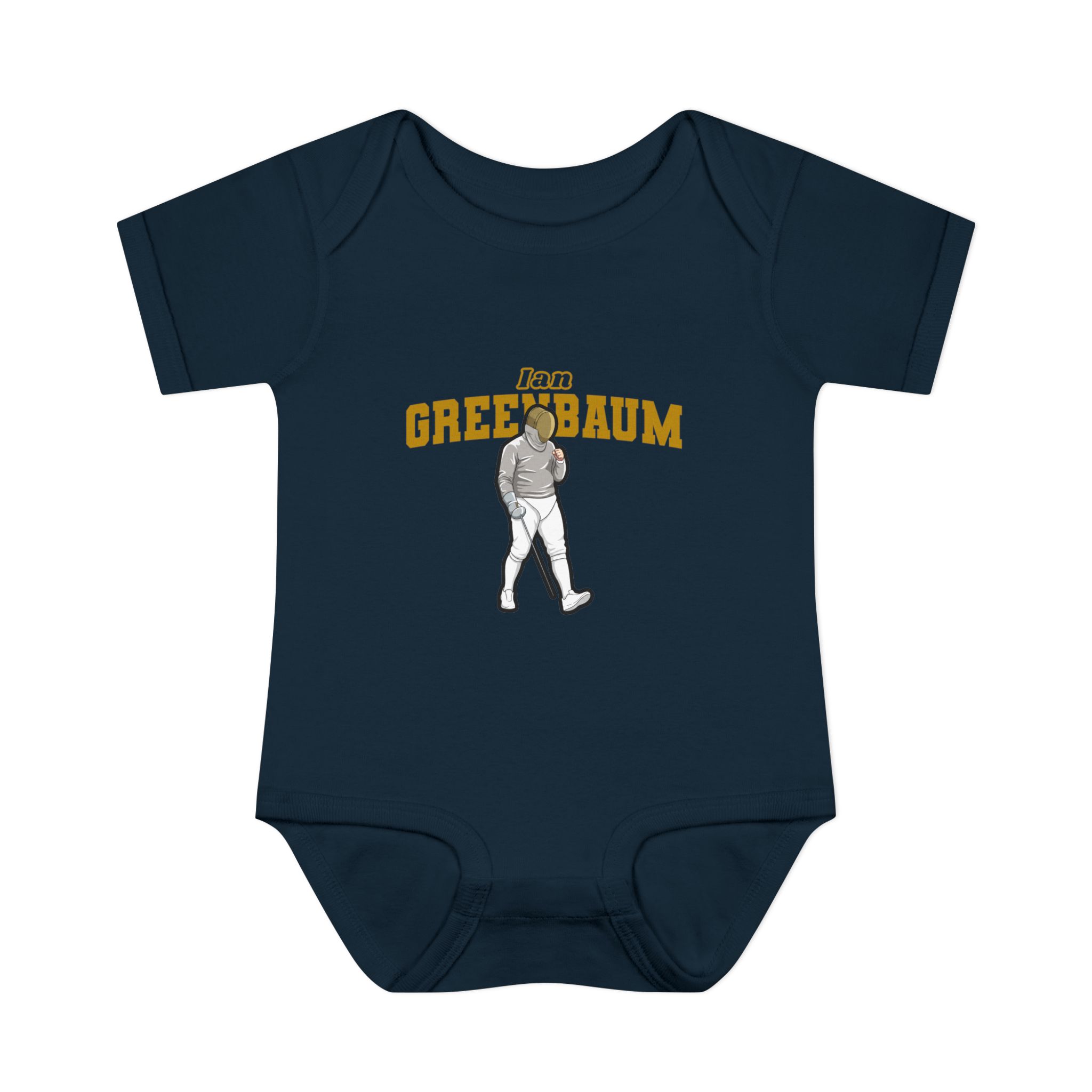 Baby Onesie — character_name_arch in Navy