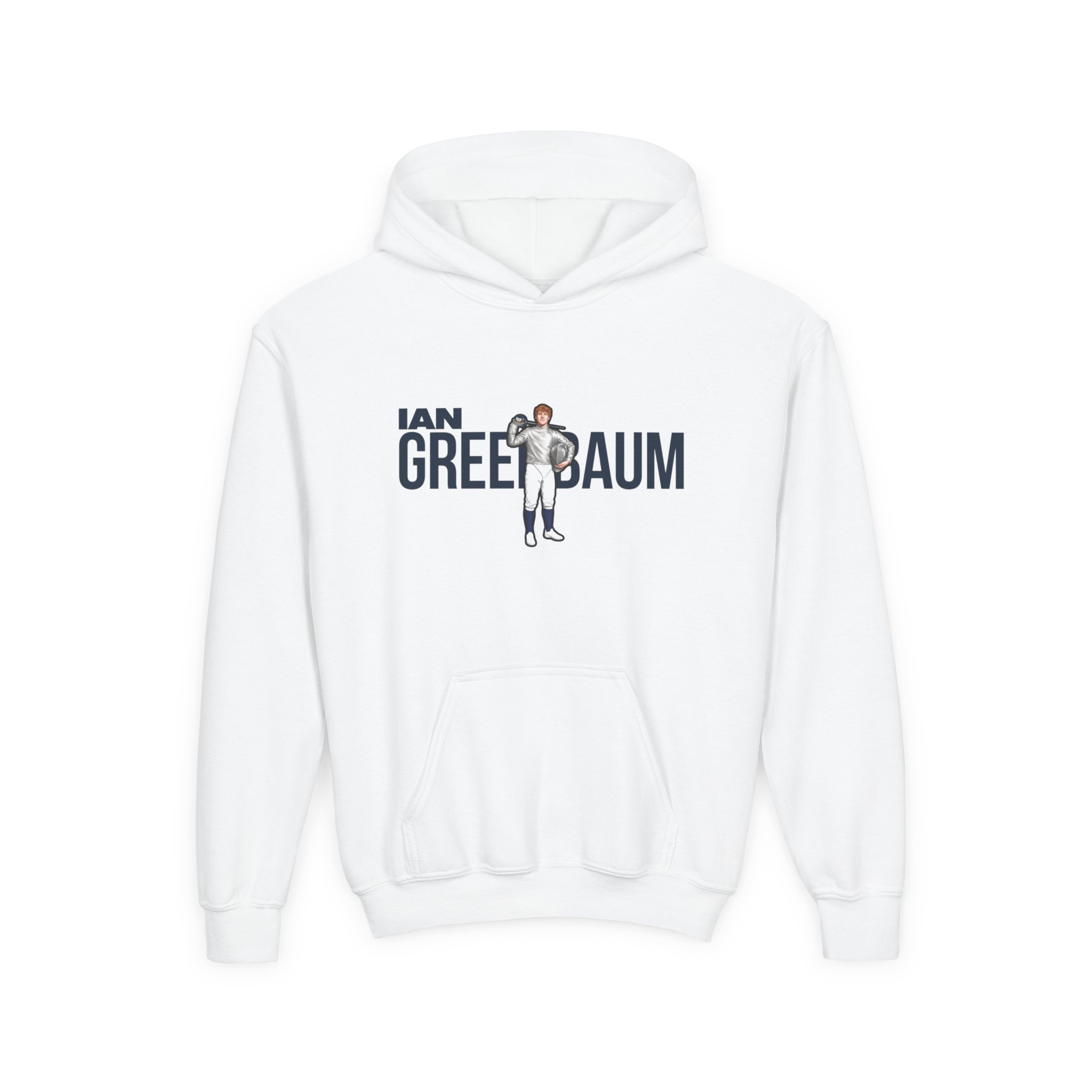 Youth Hoodie — character_player_name in White