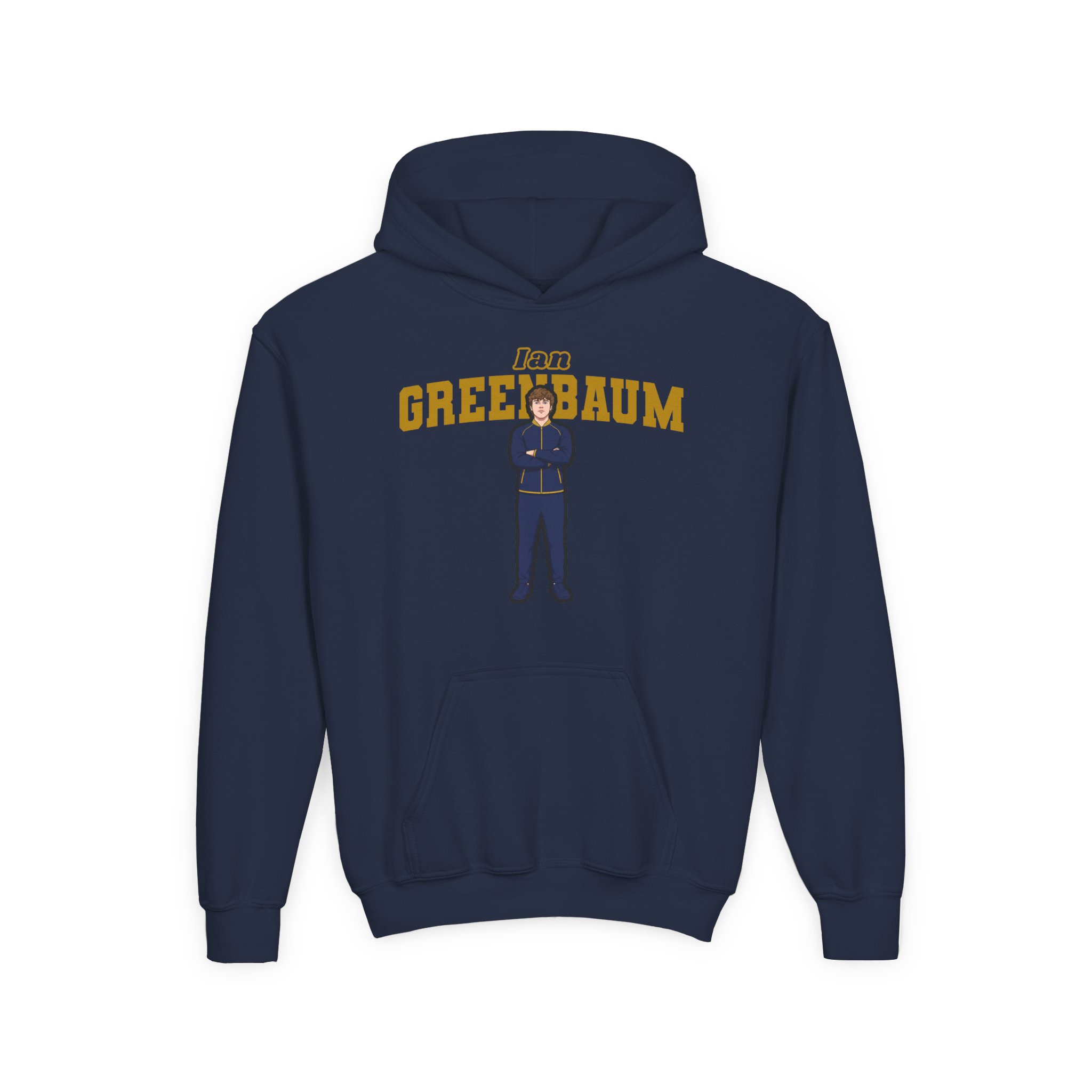 Youth Hoodie — character_name_arch in Navy