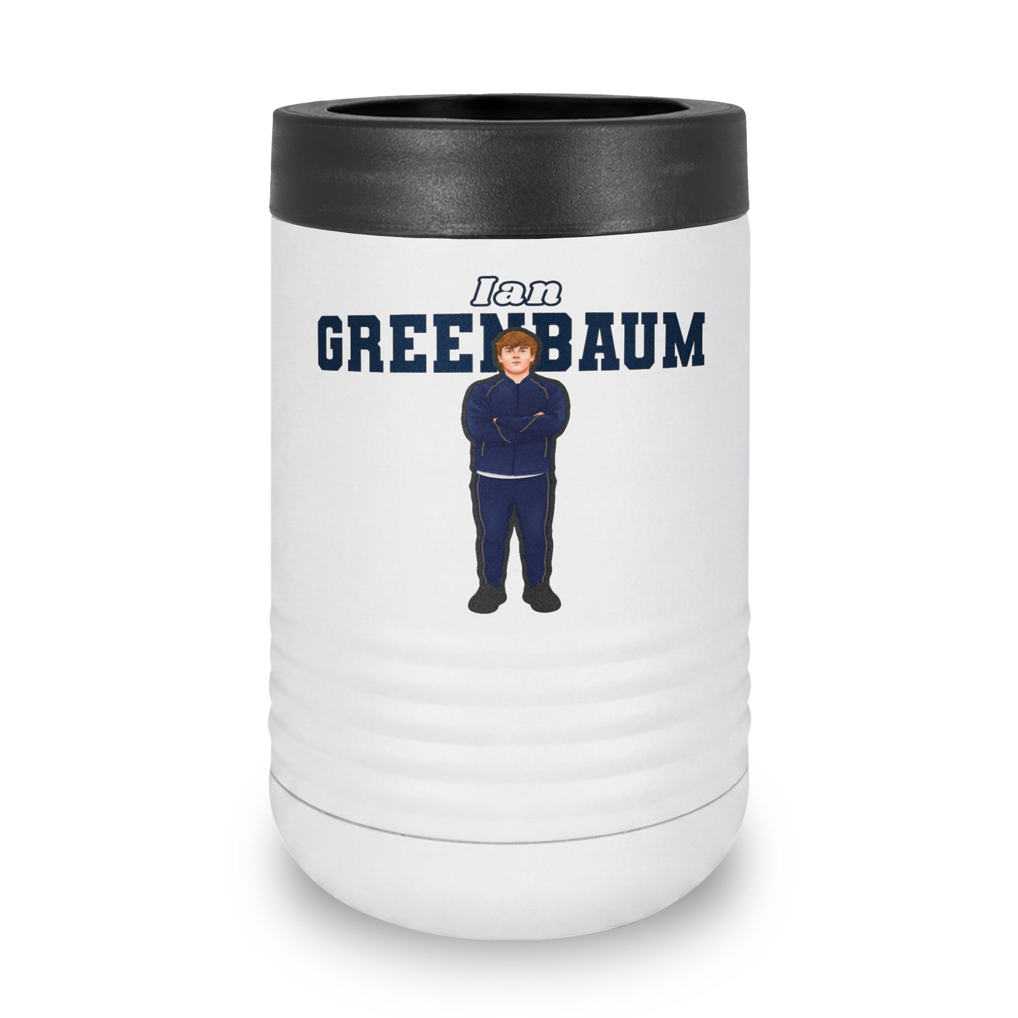 Stainless Can Cooler — character_name_arch in White