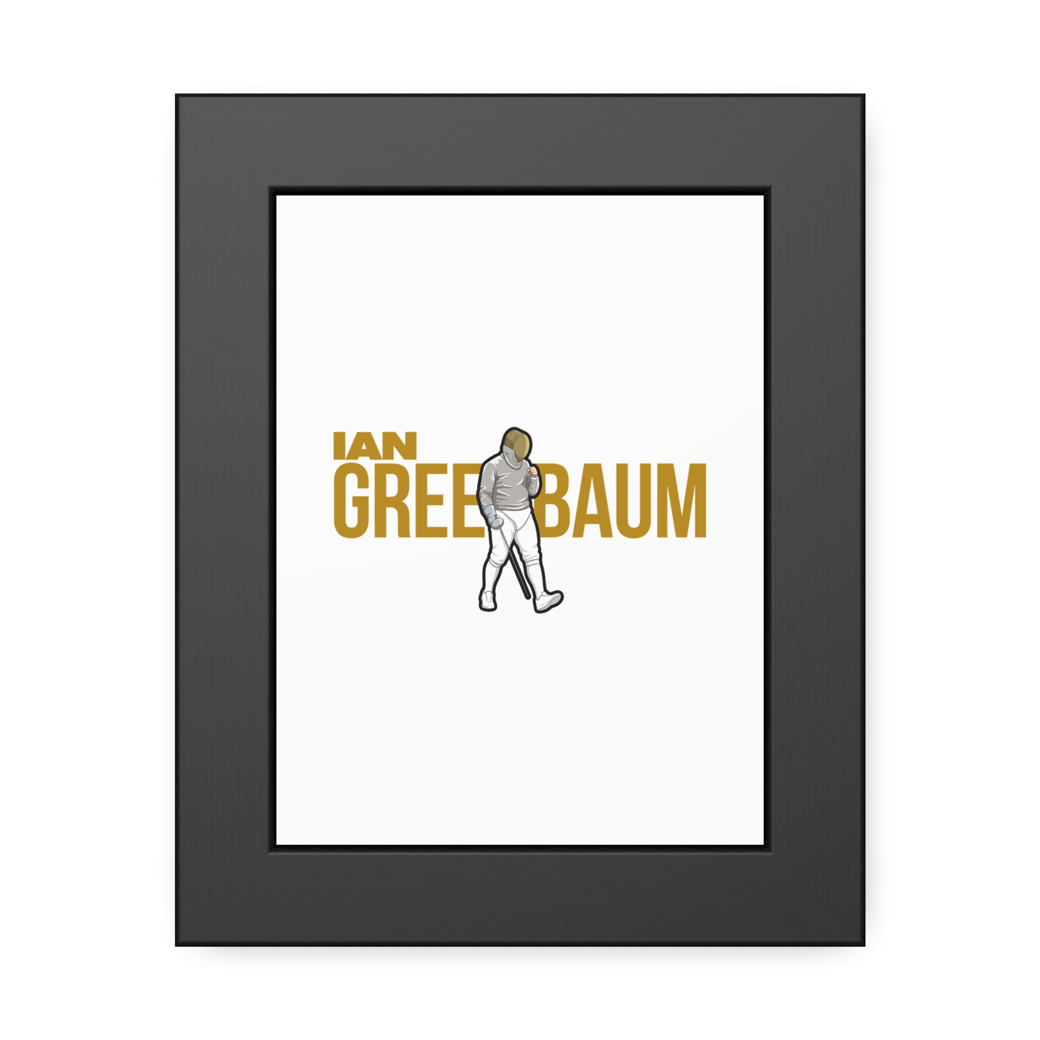 Framed Poster — character_player_name in Black