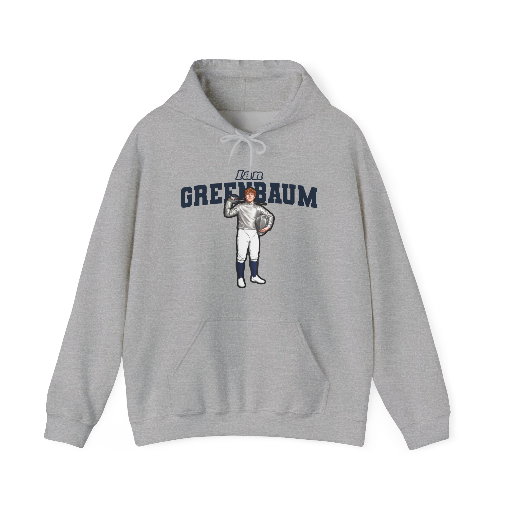 Hoodie — character_name_arch in Grey