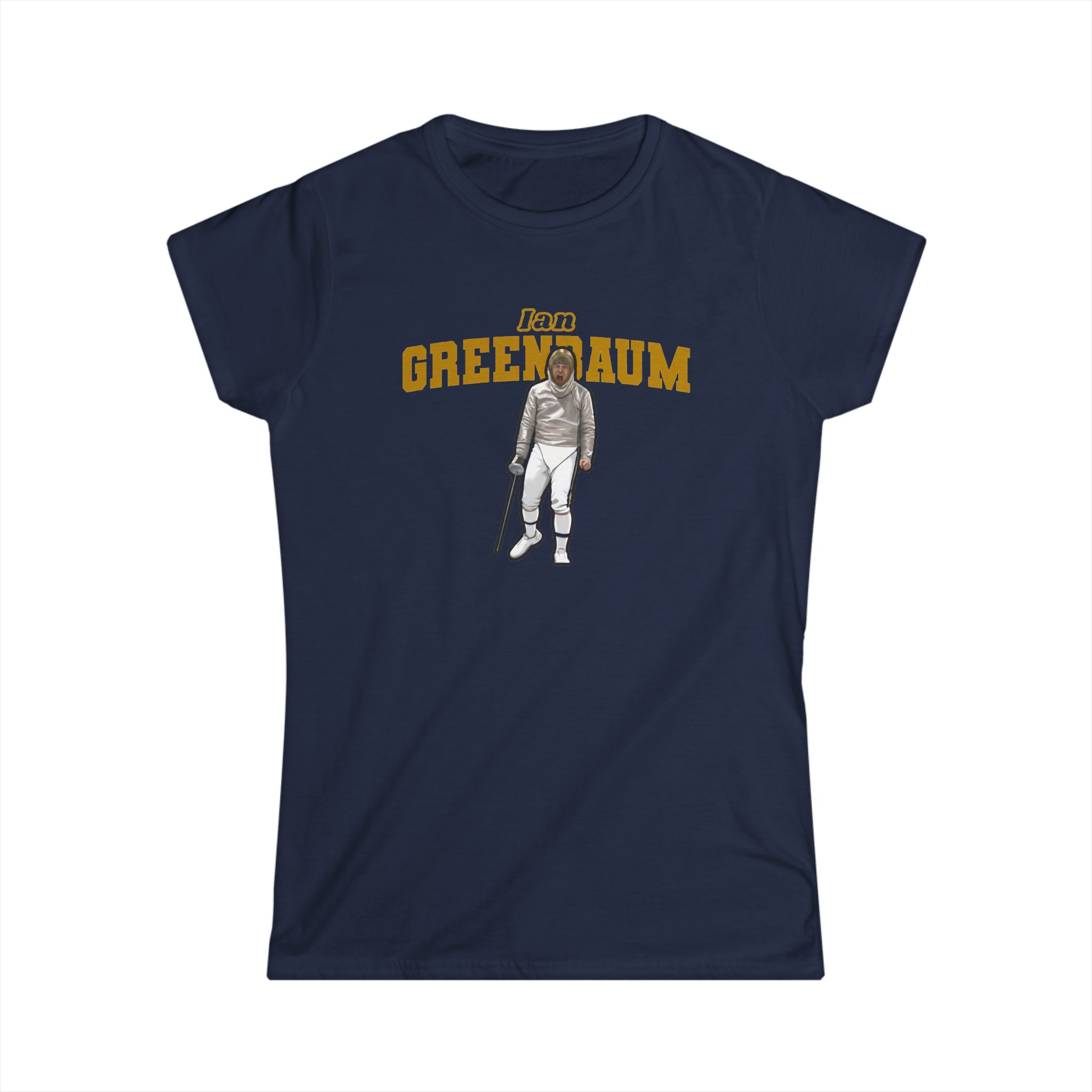 Women's Softstyle Tee — character_name_arch in Navy