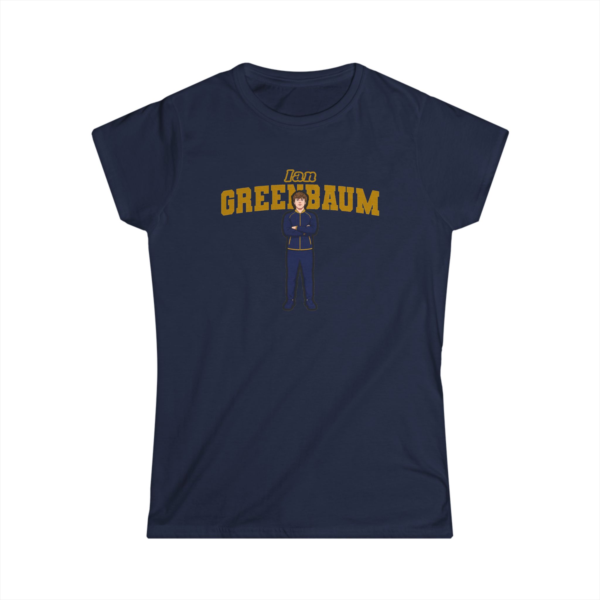 Women's Softstyle Tee — character_name_arch in Navy