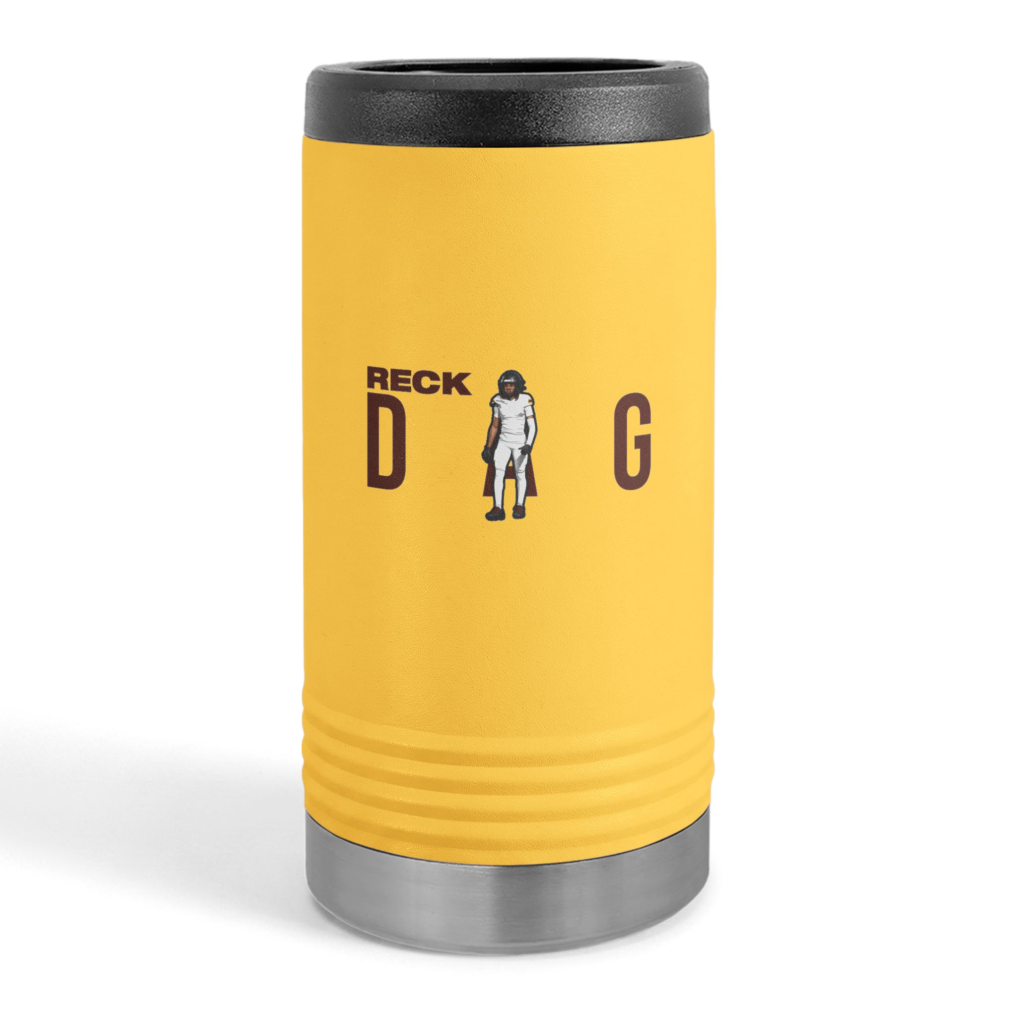 Slim Stainless Can Cooler — character_player_name in Yellow