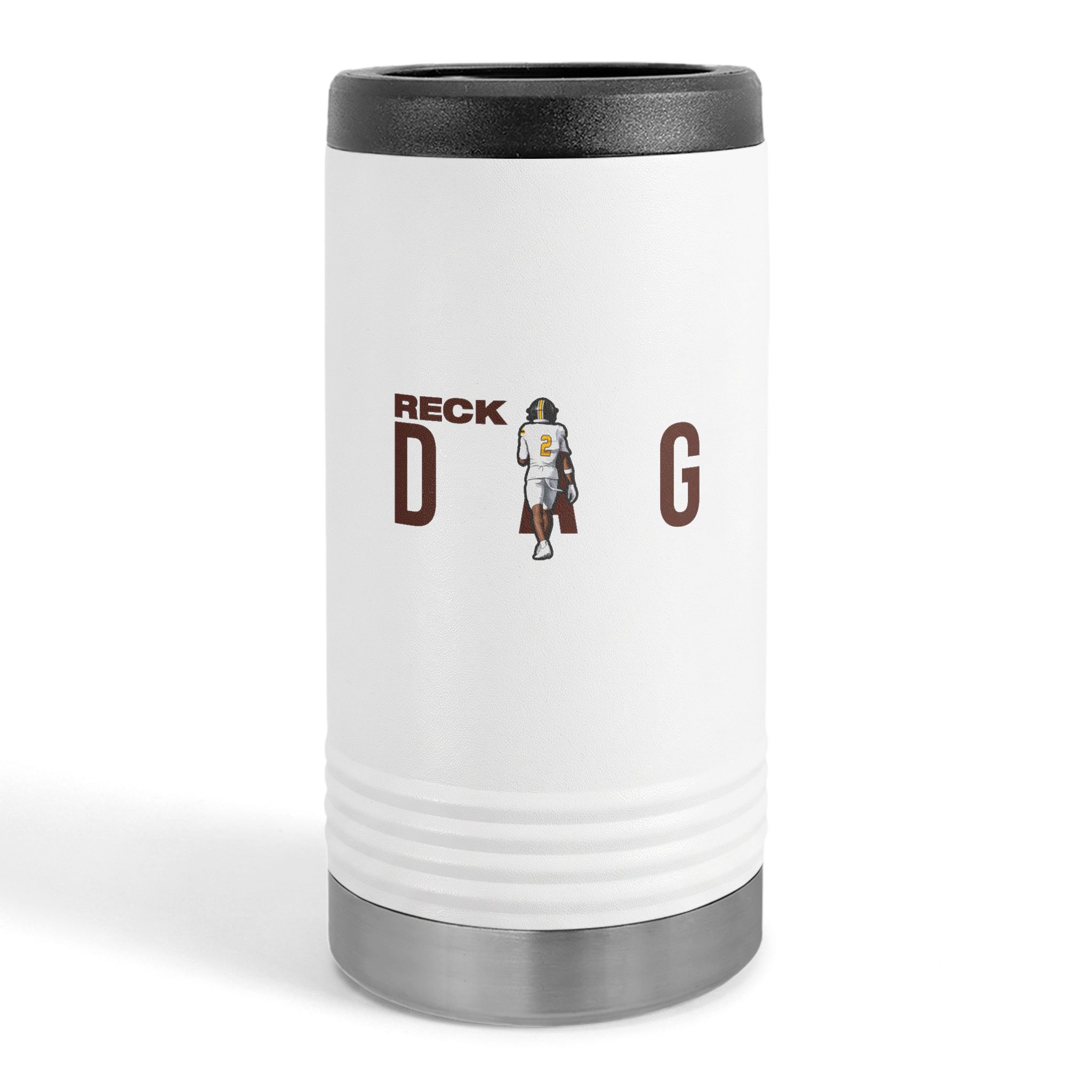 Slim Stainless Can Cooler — character_player_name in White