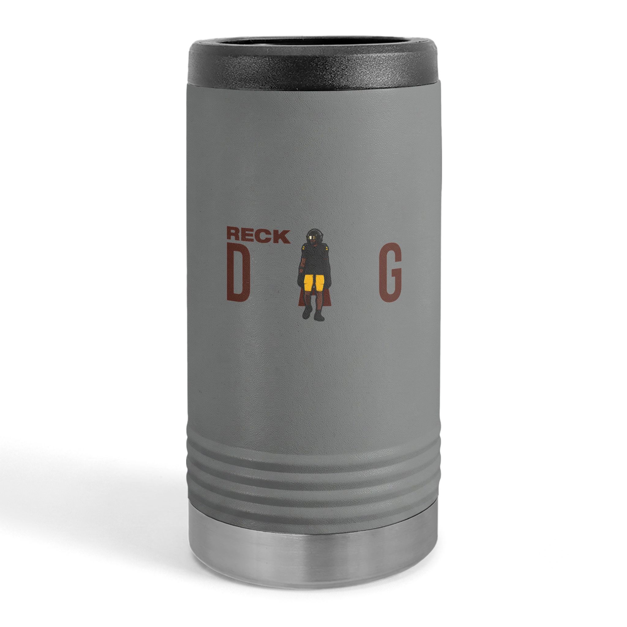 Slim Stainless Can Cooler — character_player_name in Grey