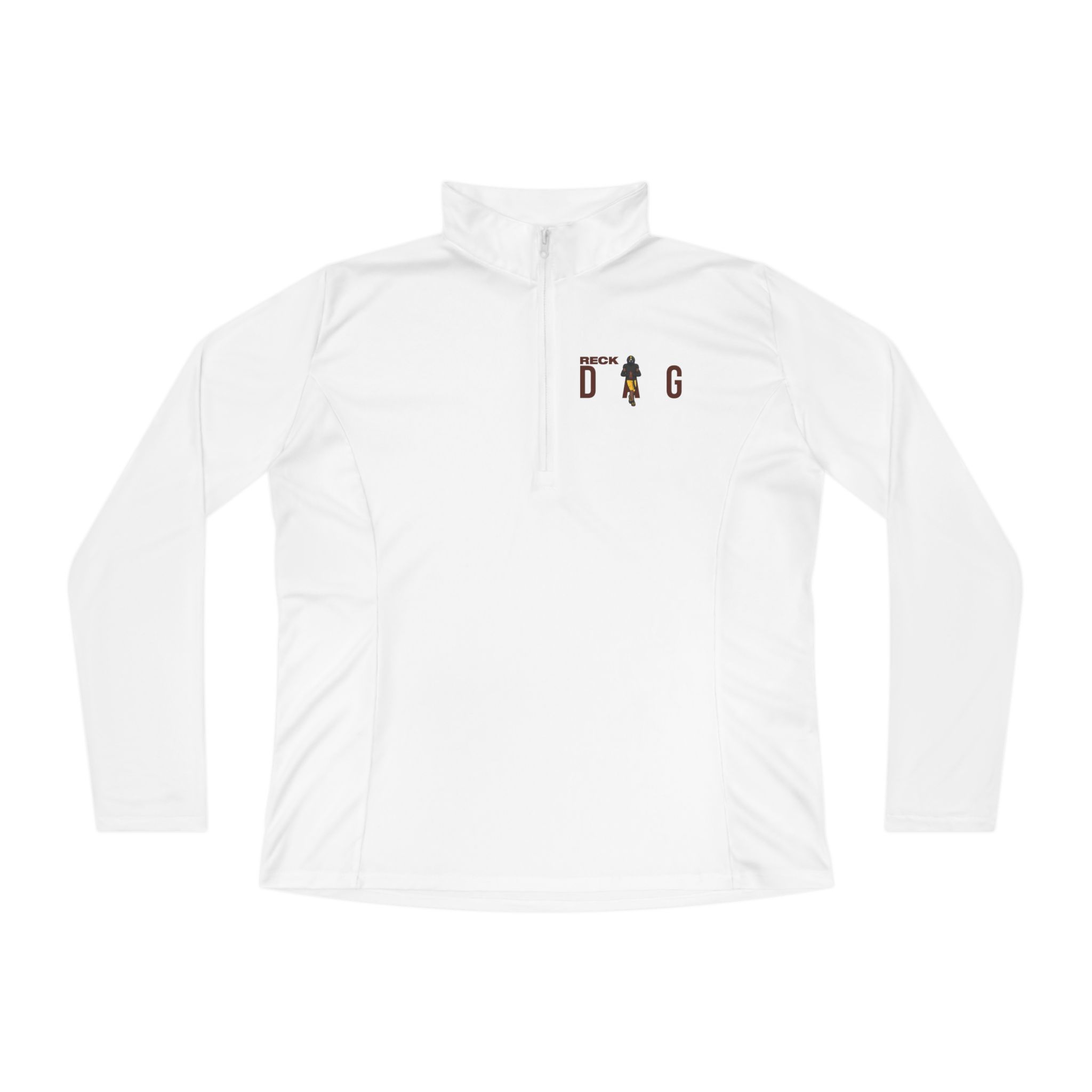 Women's Q-Zip Pullover — character_player_name in White
