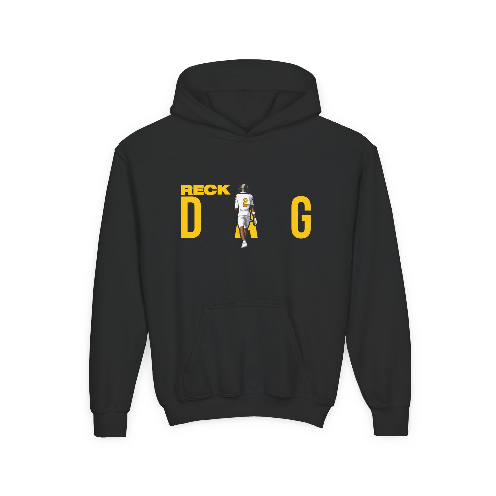Youth Hoodie — character_player_name in Black