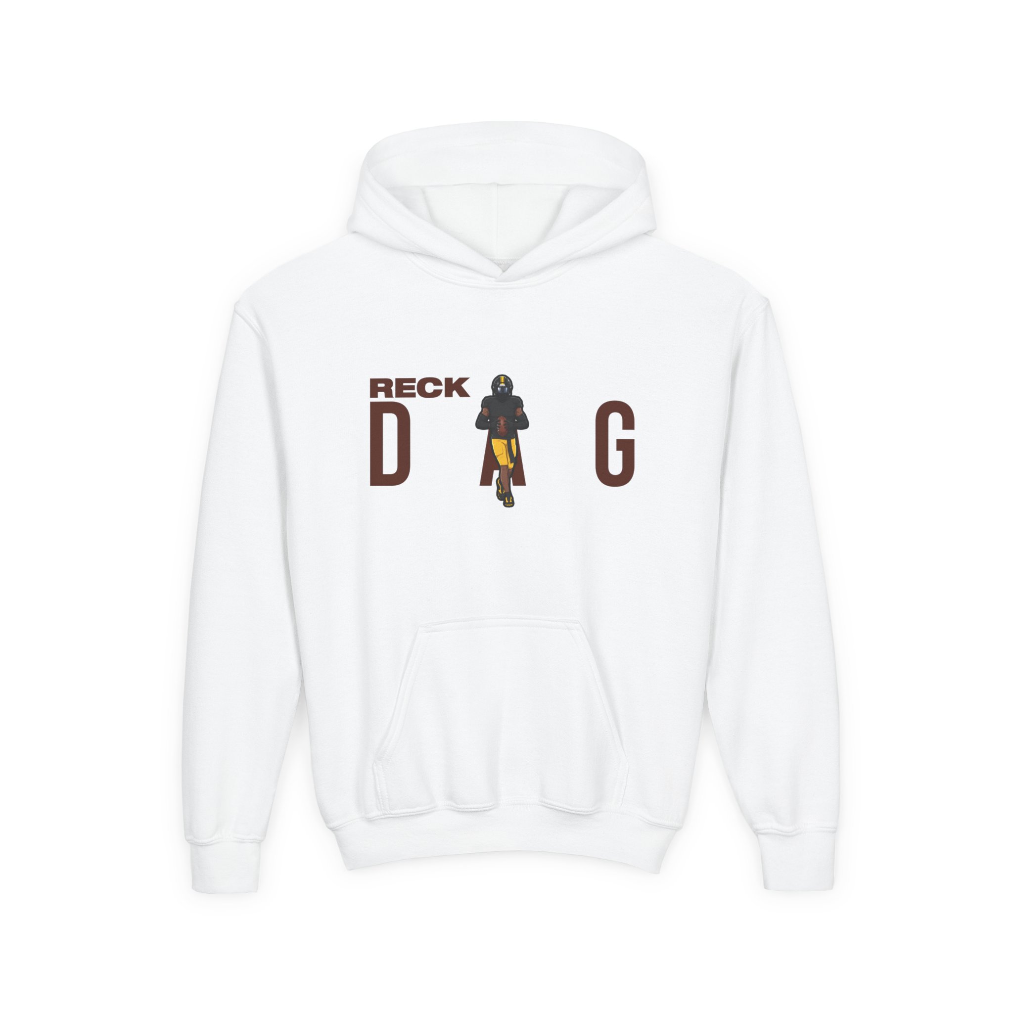 Youth Hoodie — character_player_name in White