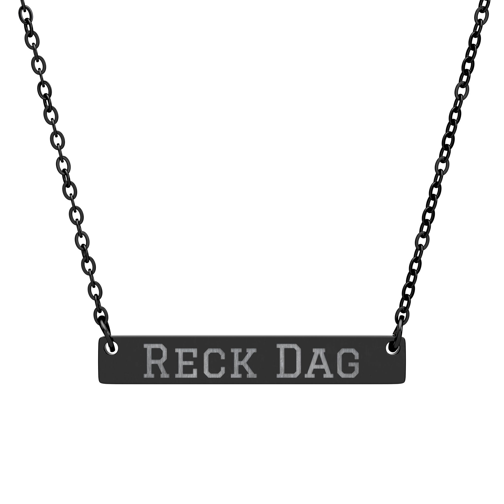 Engraved Bar Necklace — Classic in Black