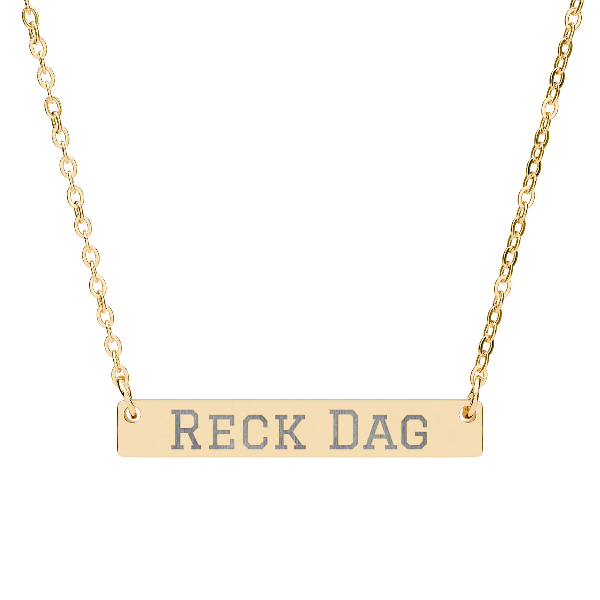 Engraved Bar Necklace — Classic in Gold