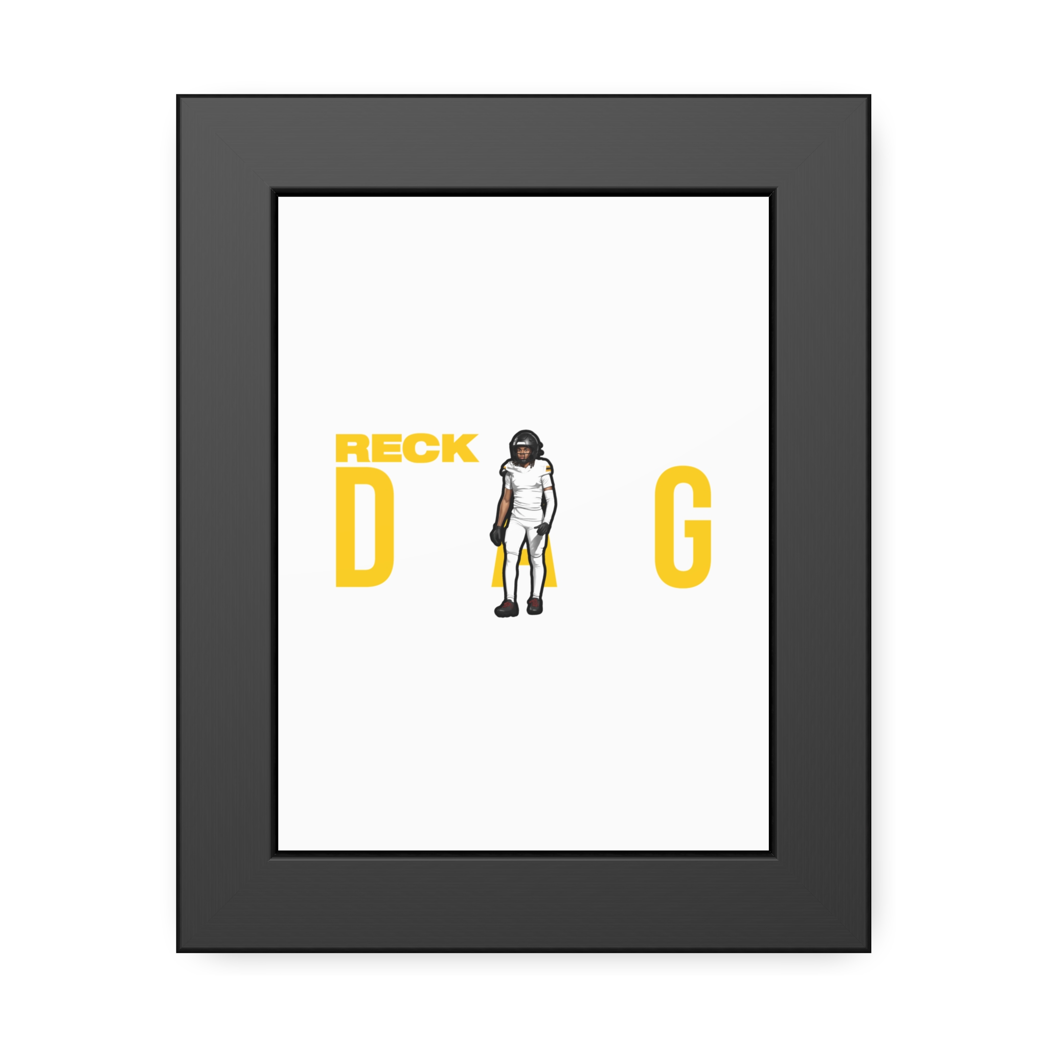 Framed Poster — character_player_name in Black