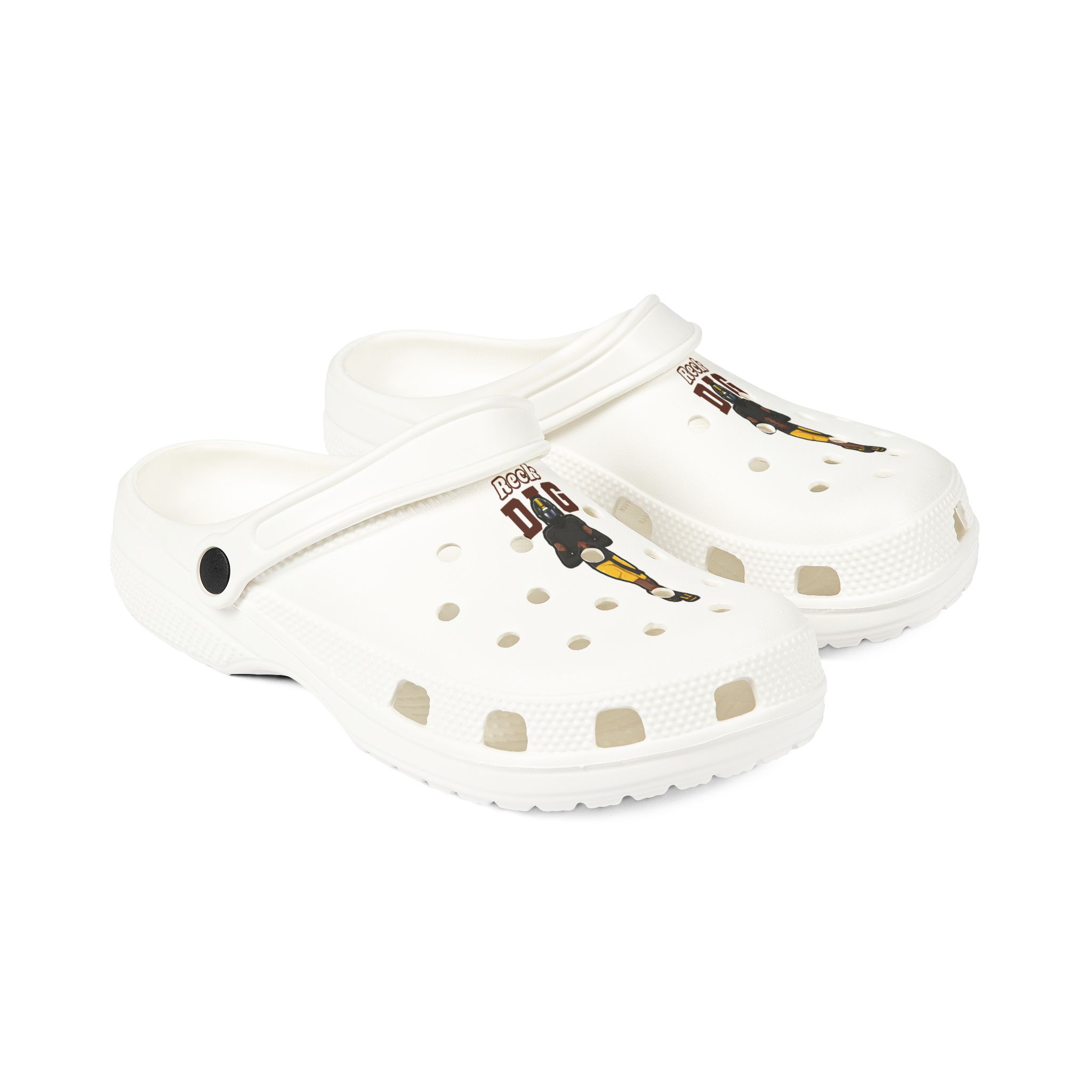 Rubber Clogs — character_name_arch in White