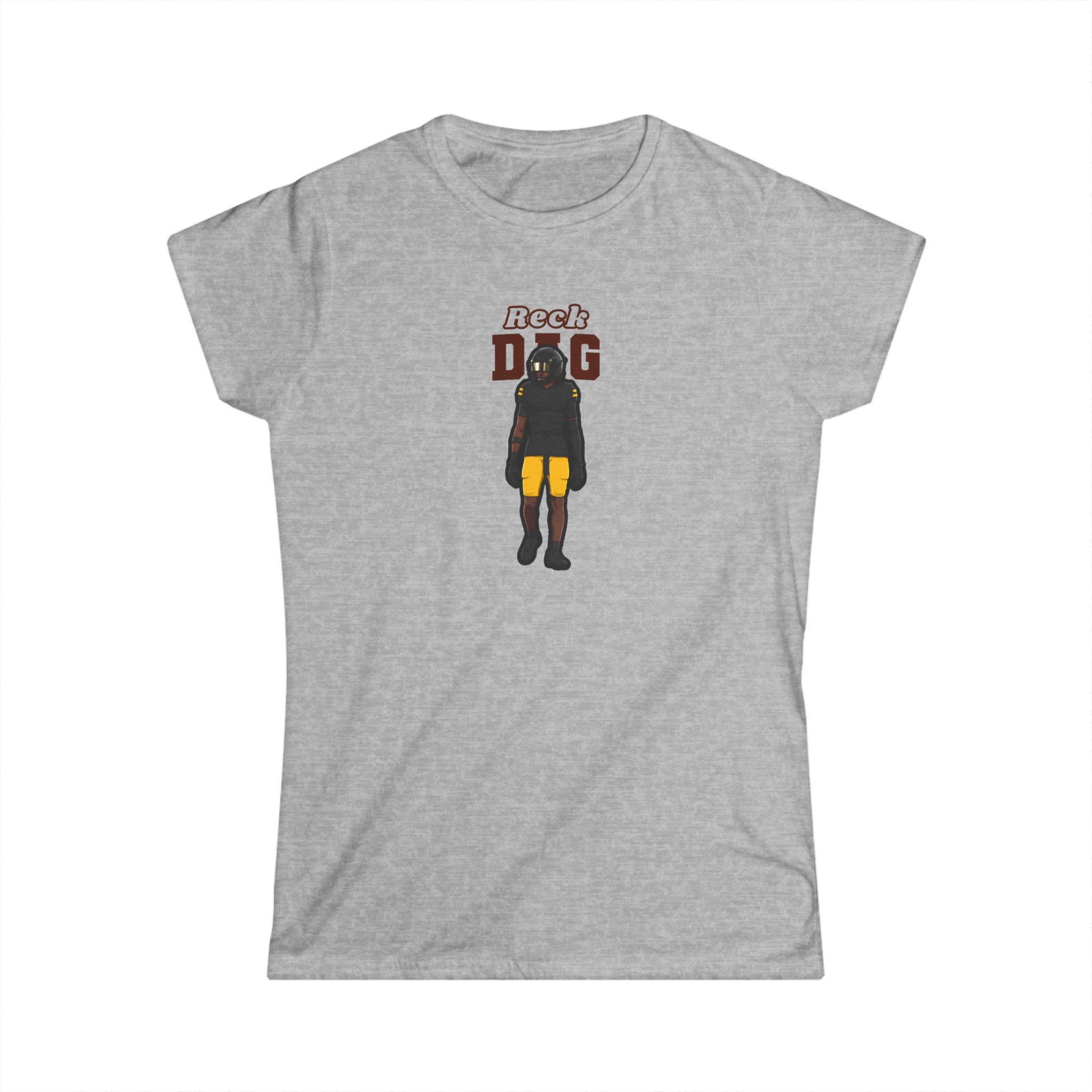 Women's Softstyle Tee — character_name_arch in Grey
