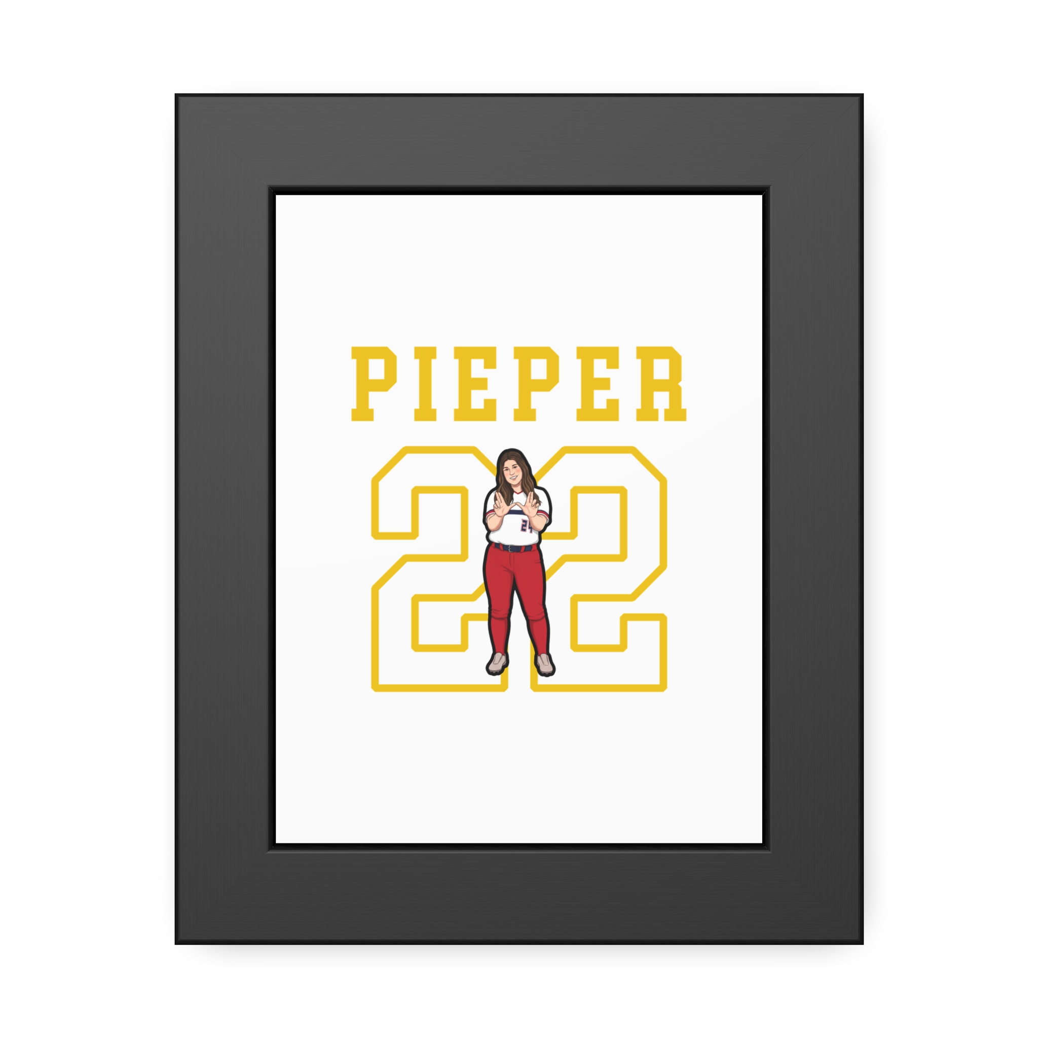 Framed Poster — character_shirsey in Black