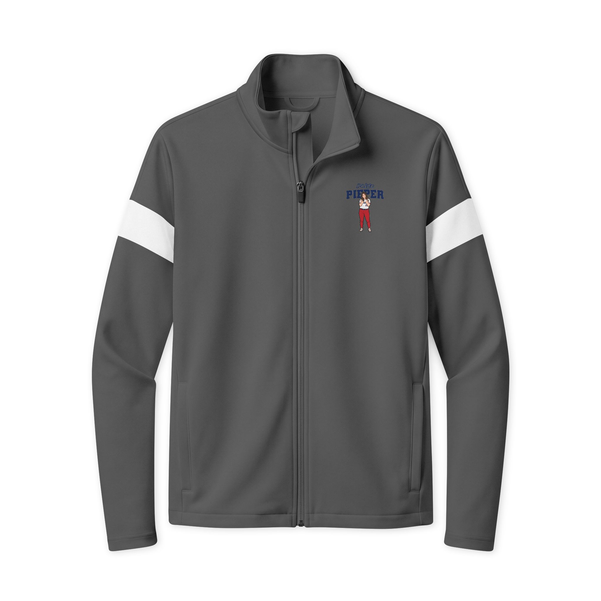 Travel Full-Zip Jacket — character_name_arch in Iron Grey/ White