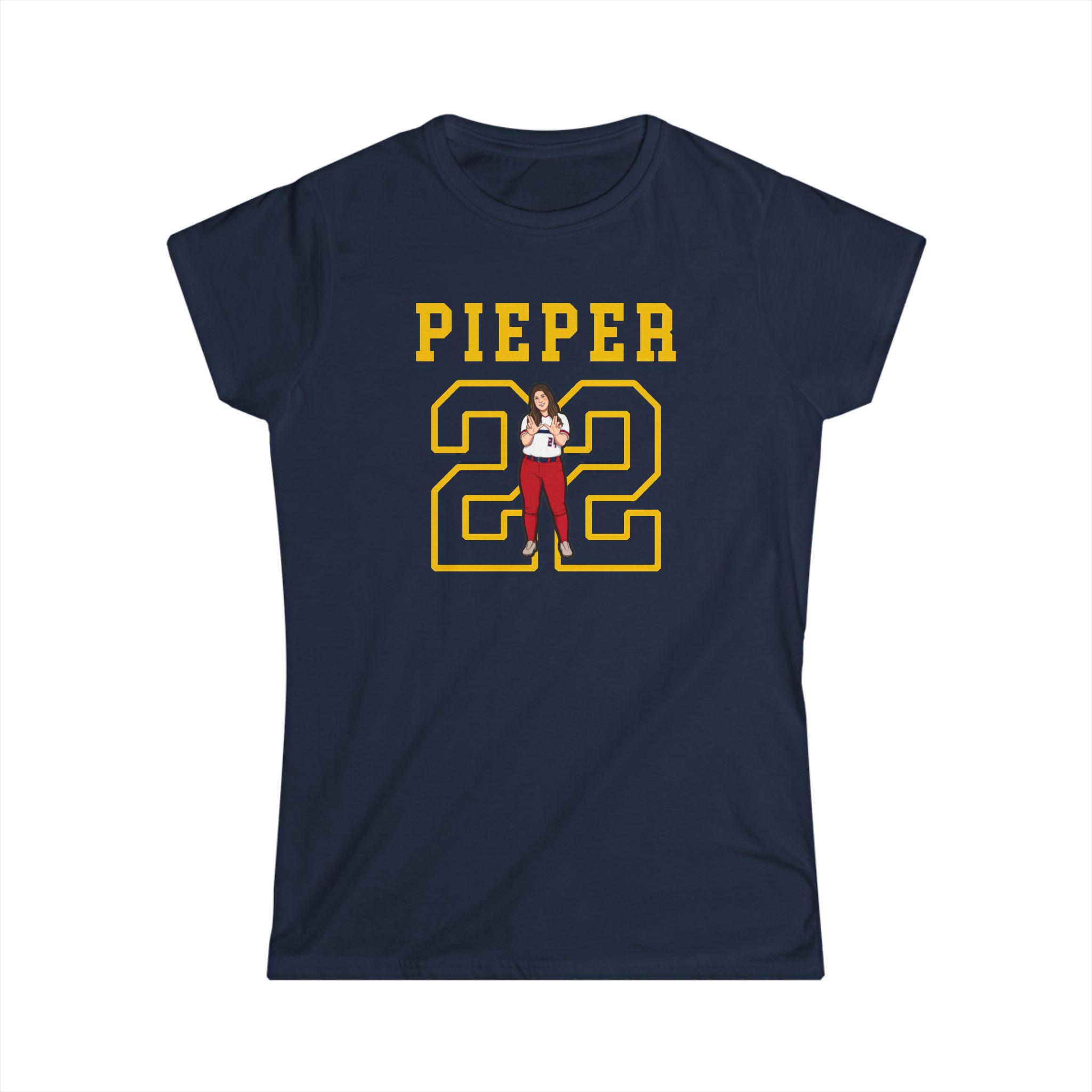 Women's Softstyle Tee — character_shirsey in Navy