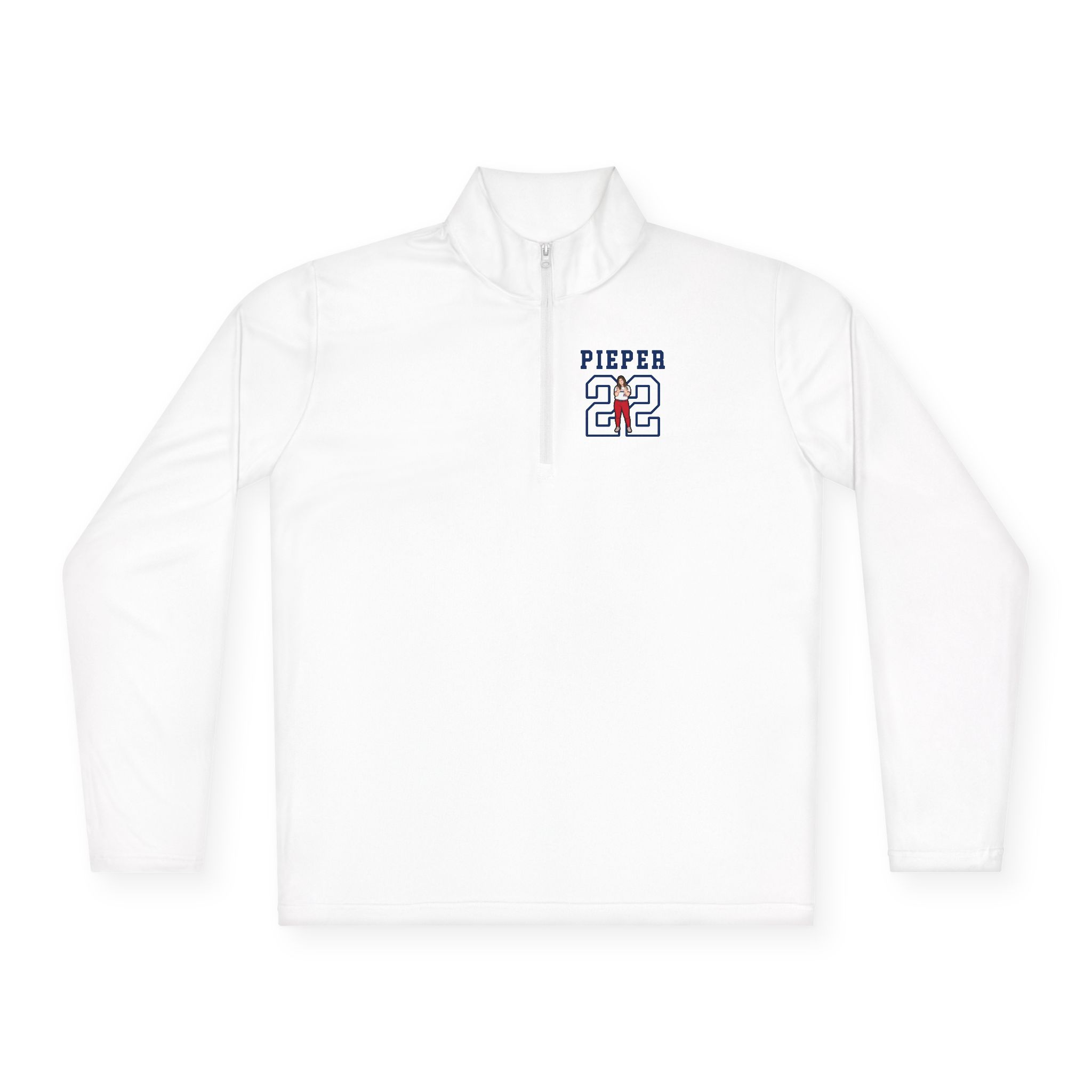 Q-Zip Pullover — character_shirsey in White