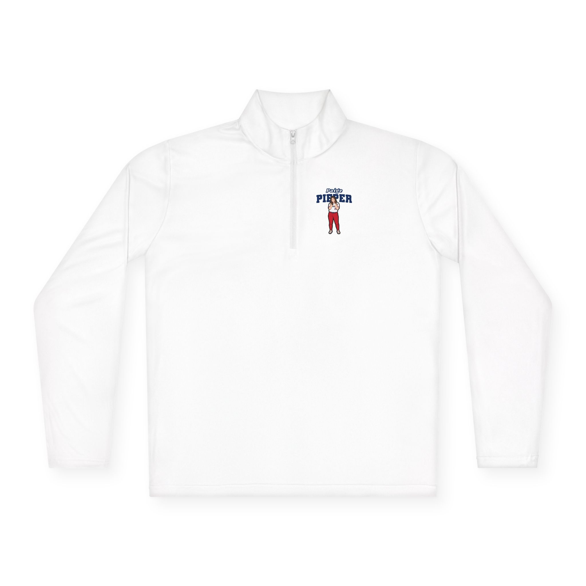 Q-Zip Pullover — character_name_arch in White