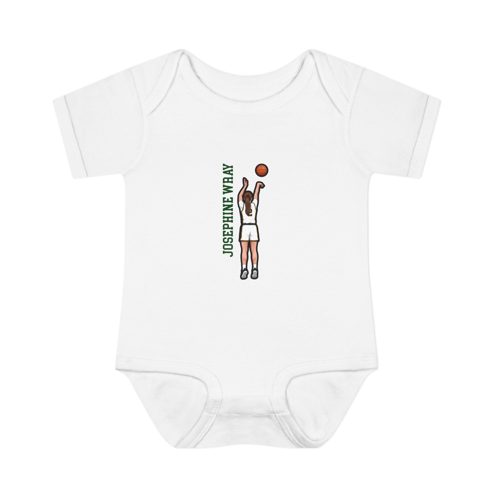Baby Onesie — character_name_vertical in White
