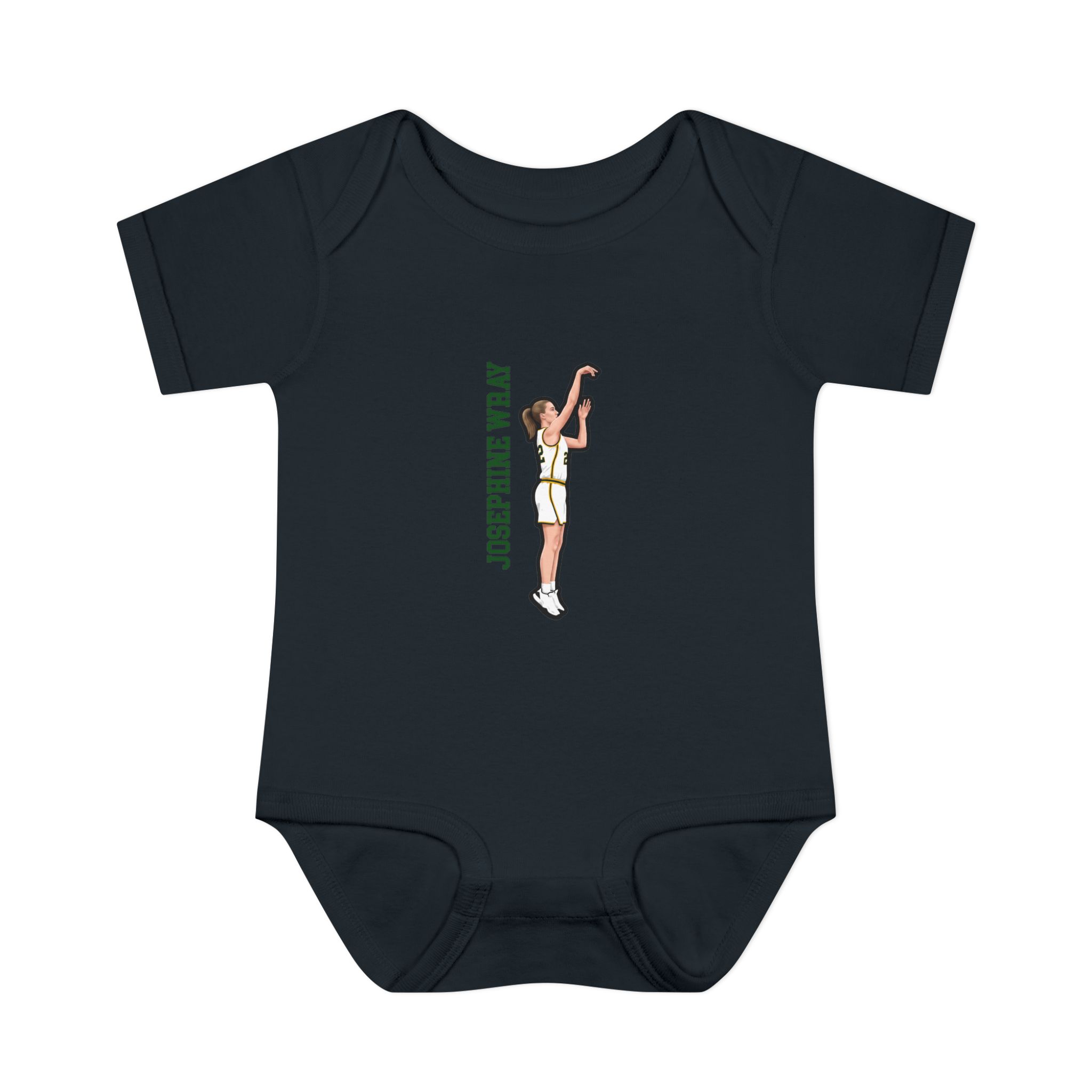 Baby Onesie — character_name_vertical in Black