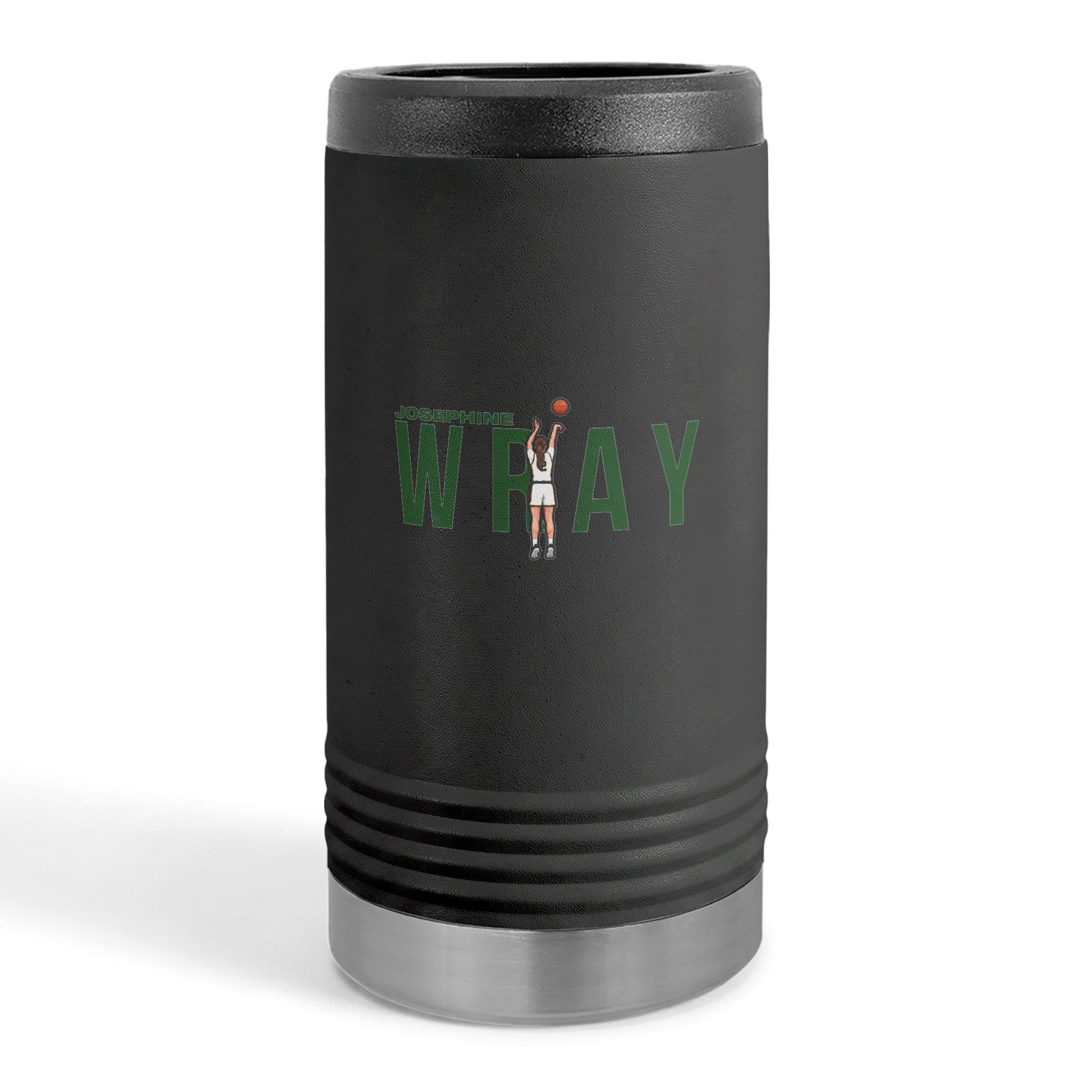 Slim Stainless Can Cooler — character_player_name in Black