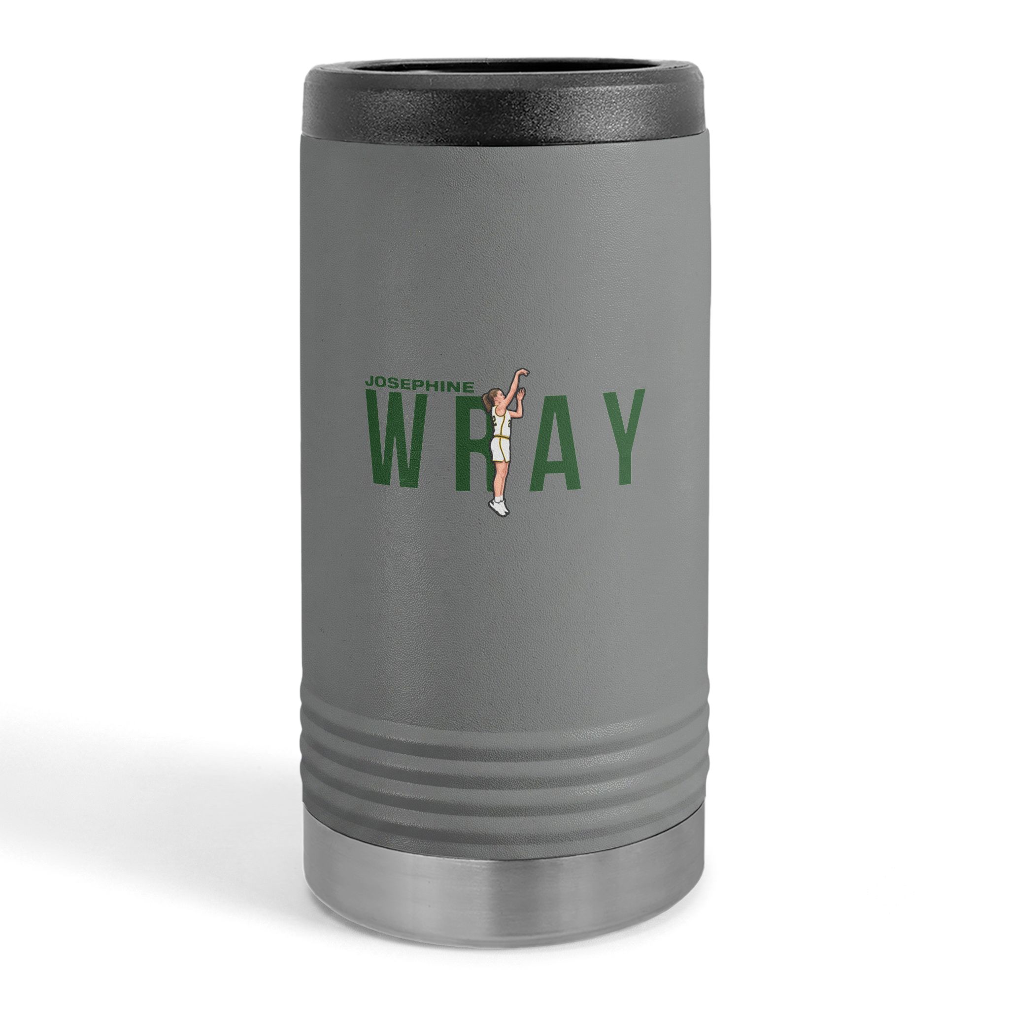 Slim Stainless Can Cooler — character_player_name in Grey