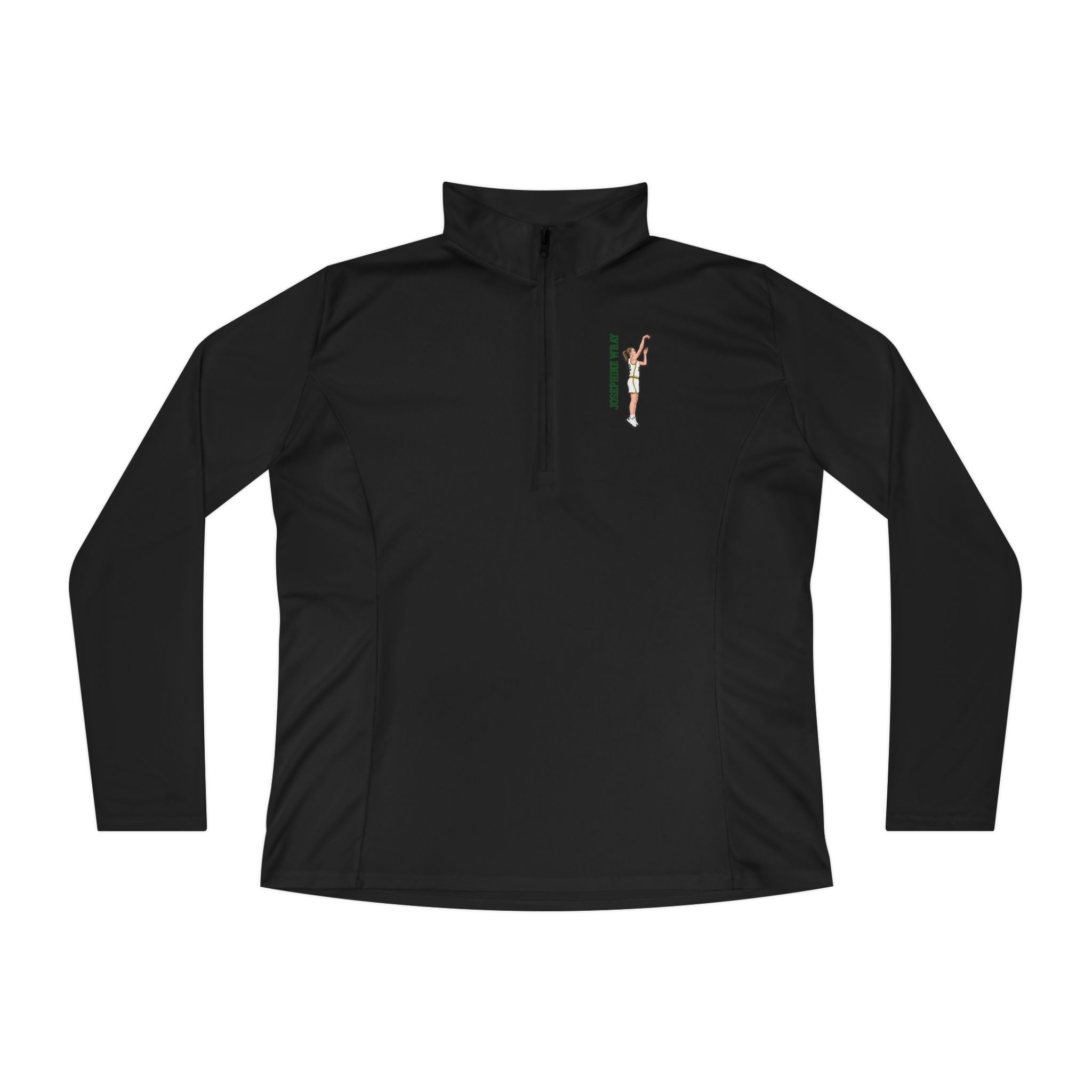 Women's Q-Zip Pullover — character_name_vertical in Black