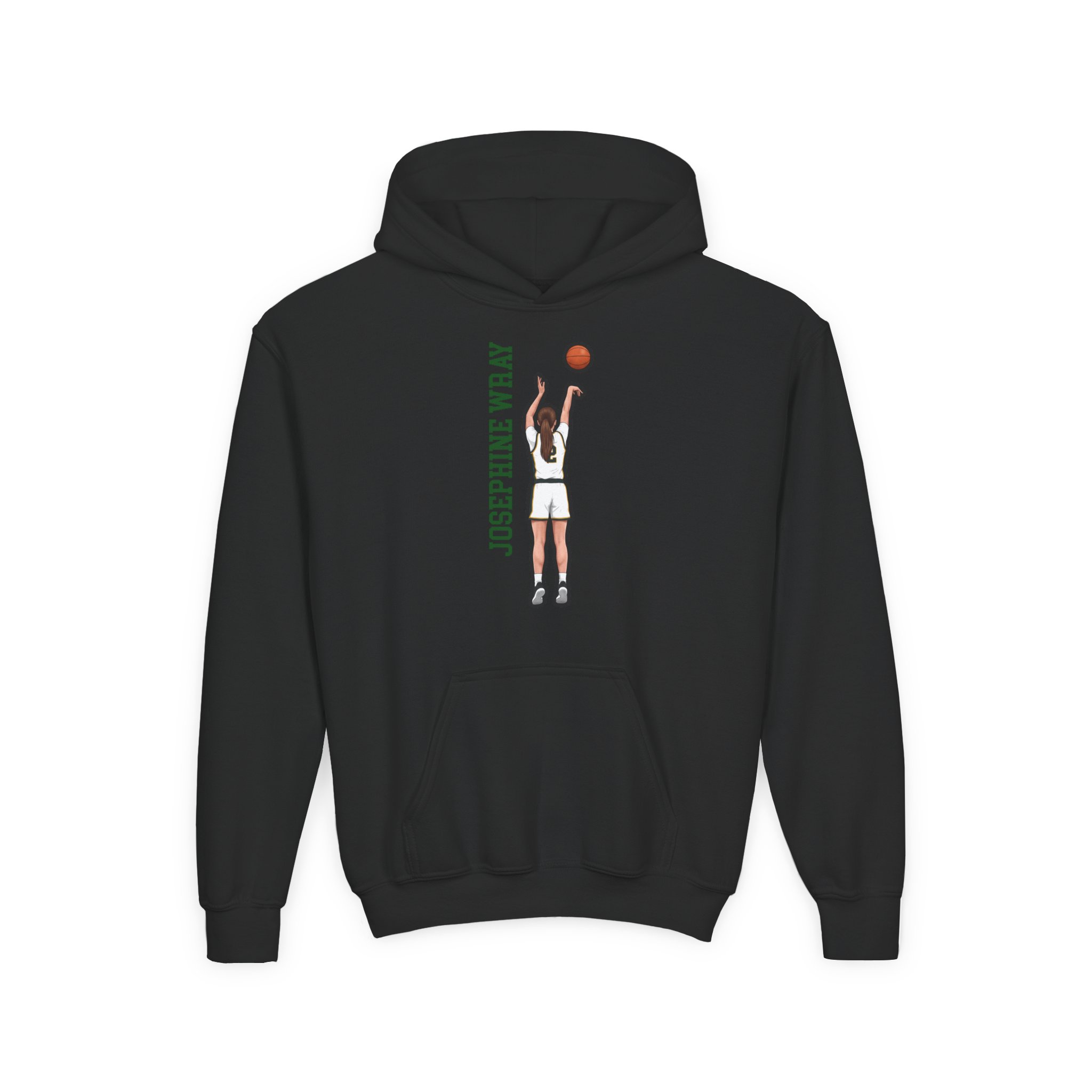 Youth Hoodie — character_name_vertical in Black