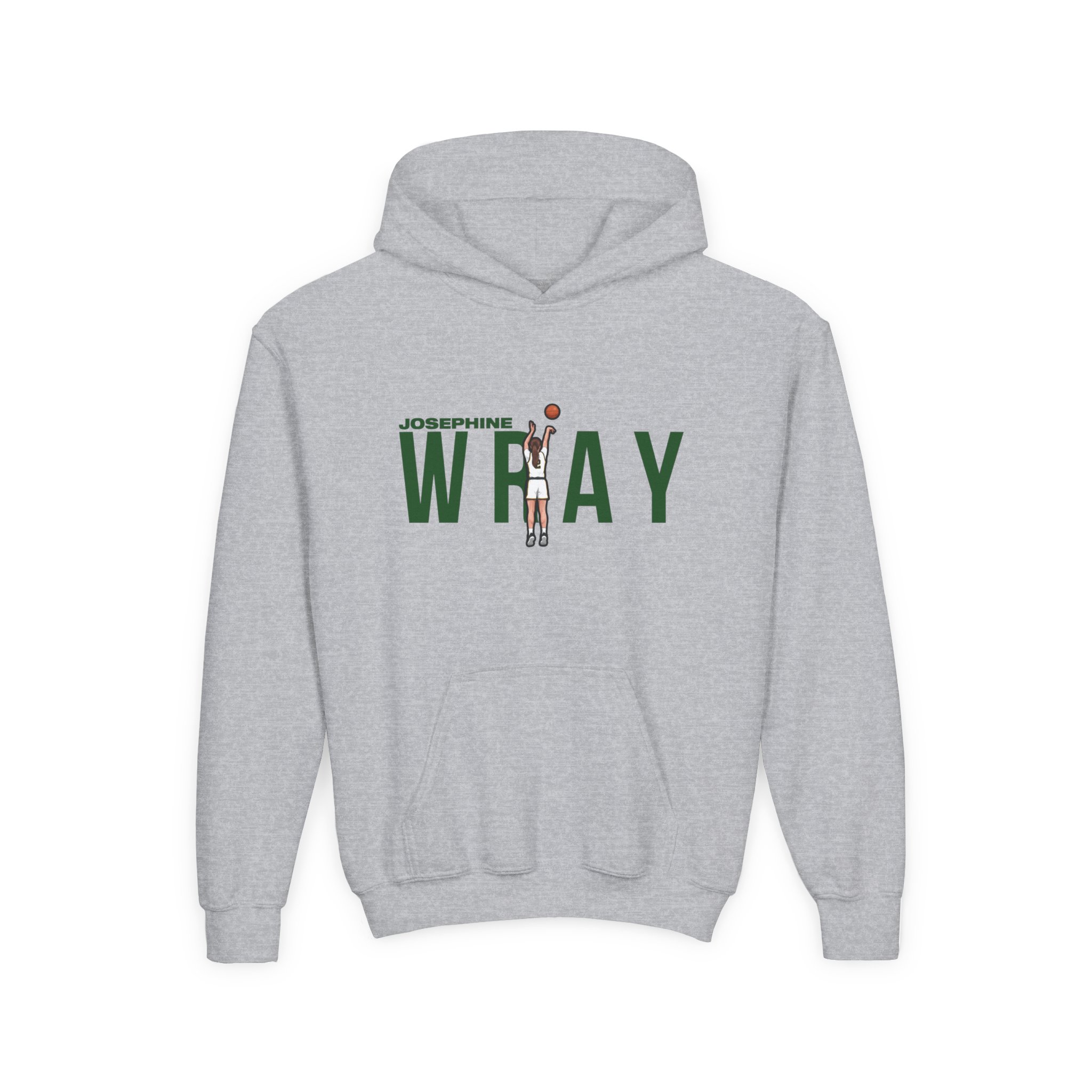 Youth Hoodie — character_player_name in Grey
