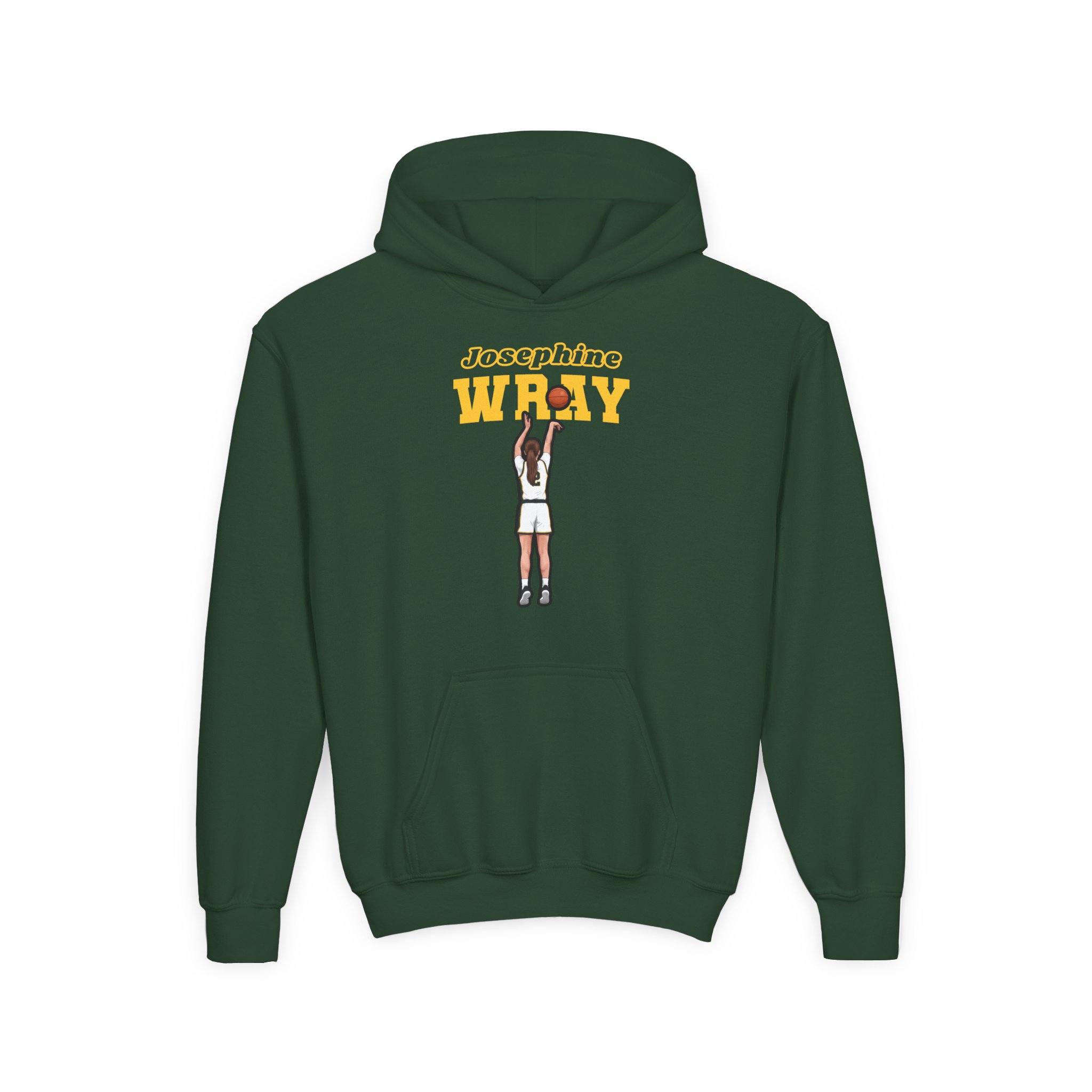 Youth Hoodie — character_name_arch in Green