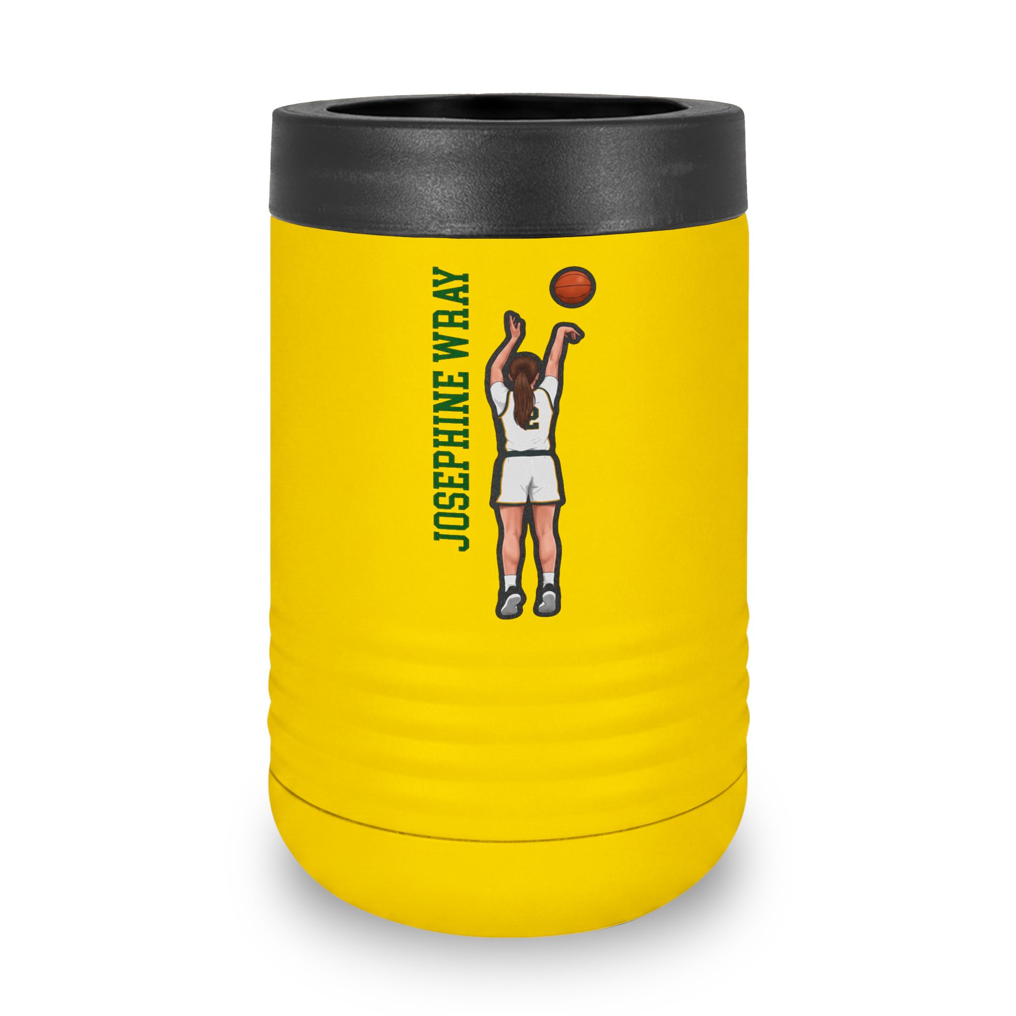 Stainless Can Cooler — character_name_vertical in Yellow