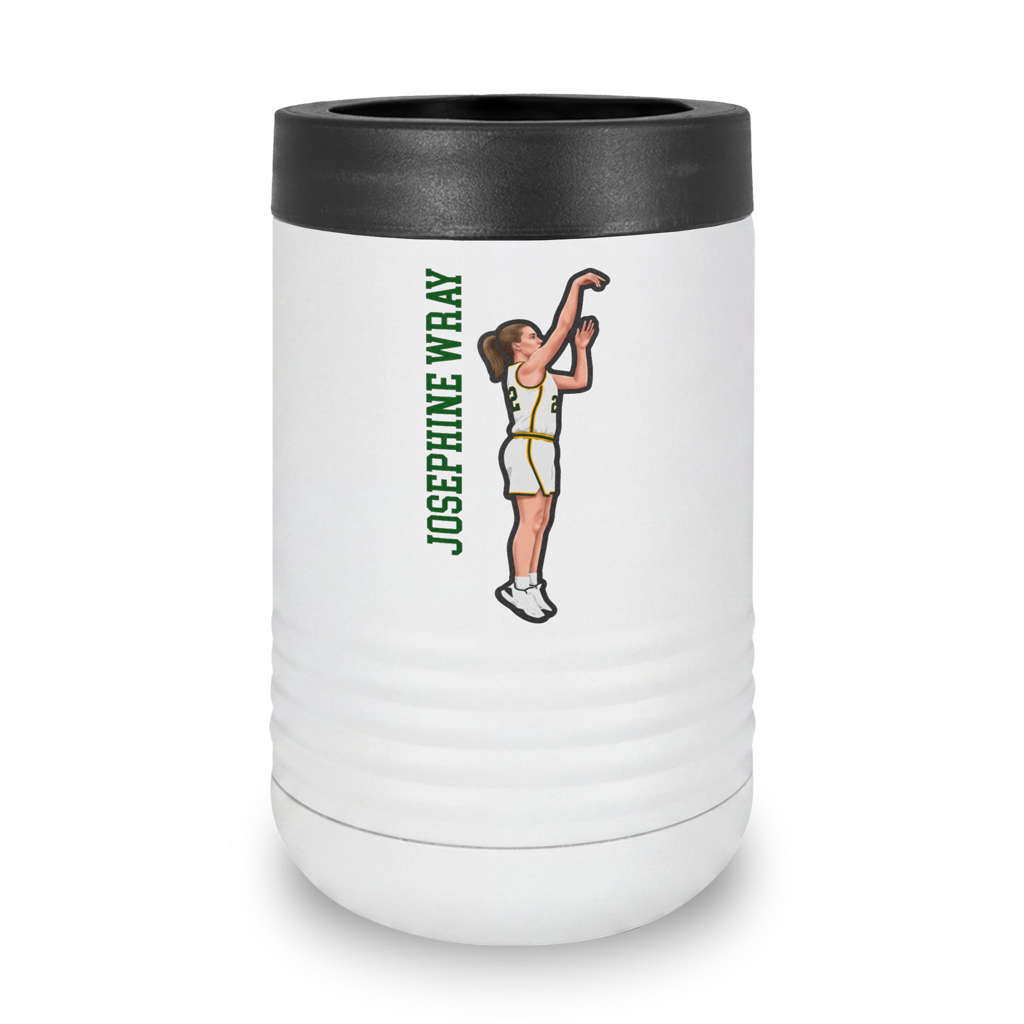 Stainless Can Cooler — character_name_vertical in White