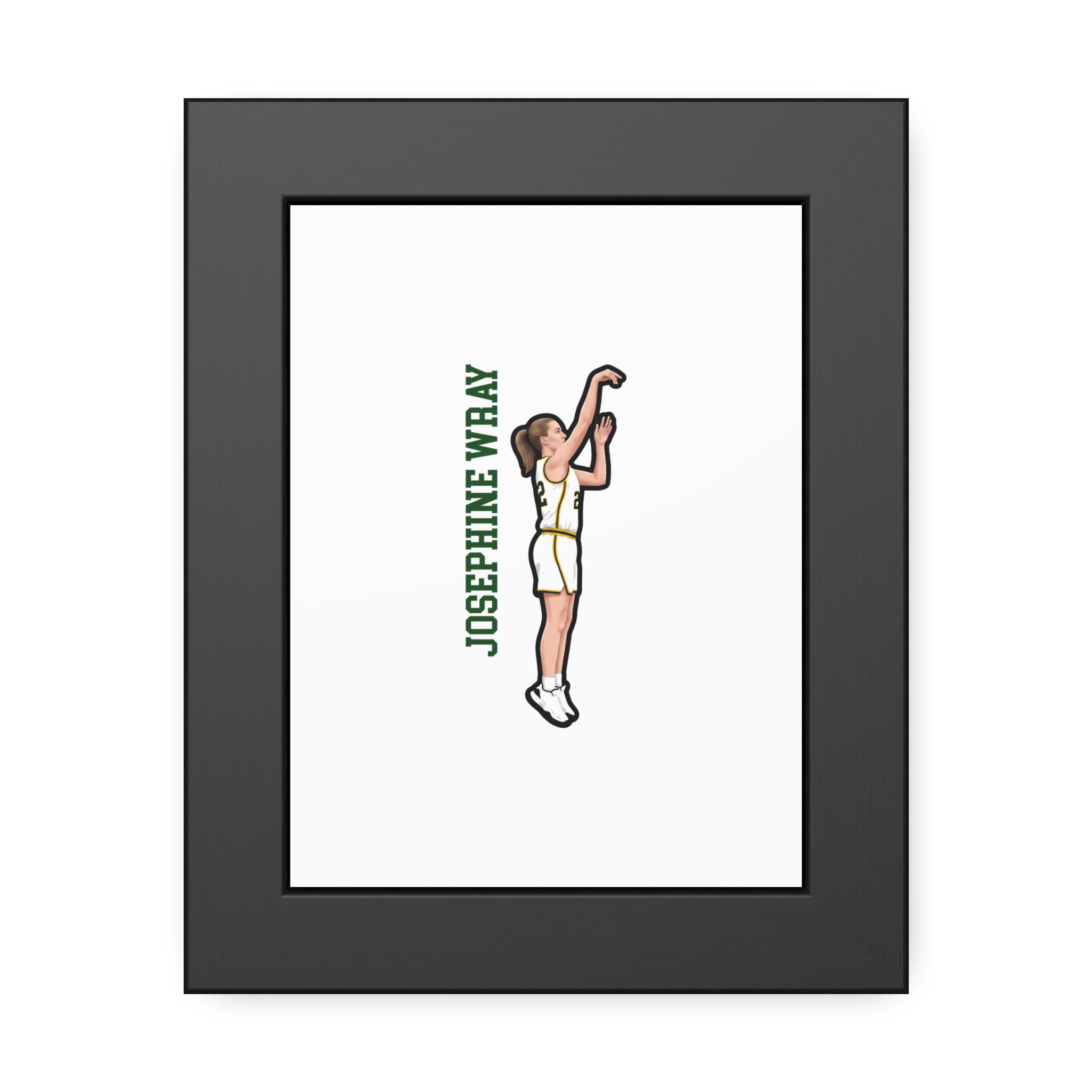 Framed Poster — character_name_vertical in Black
