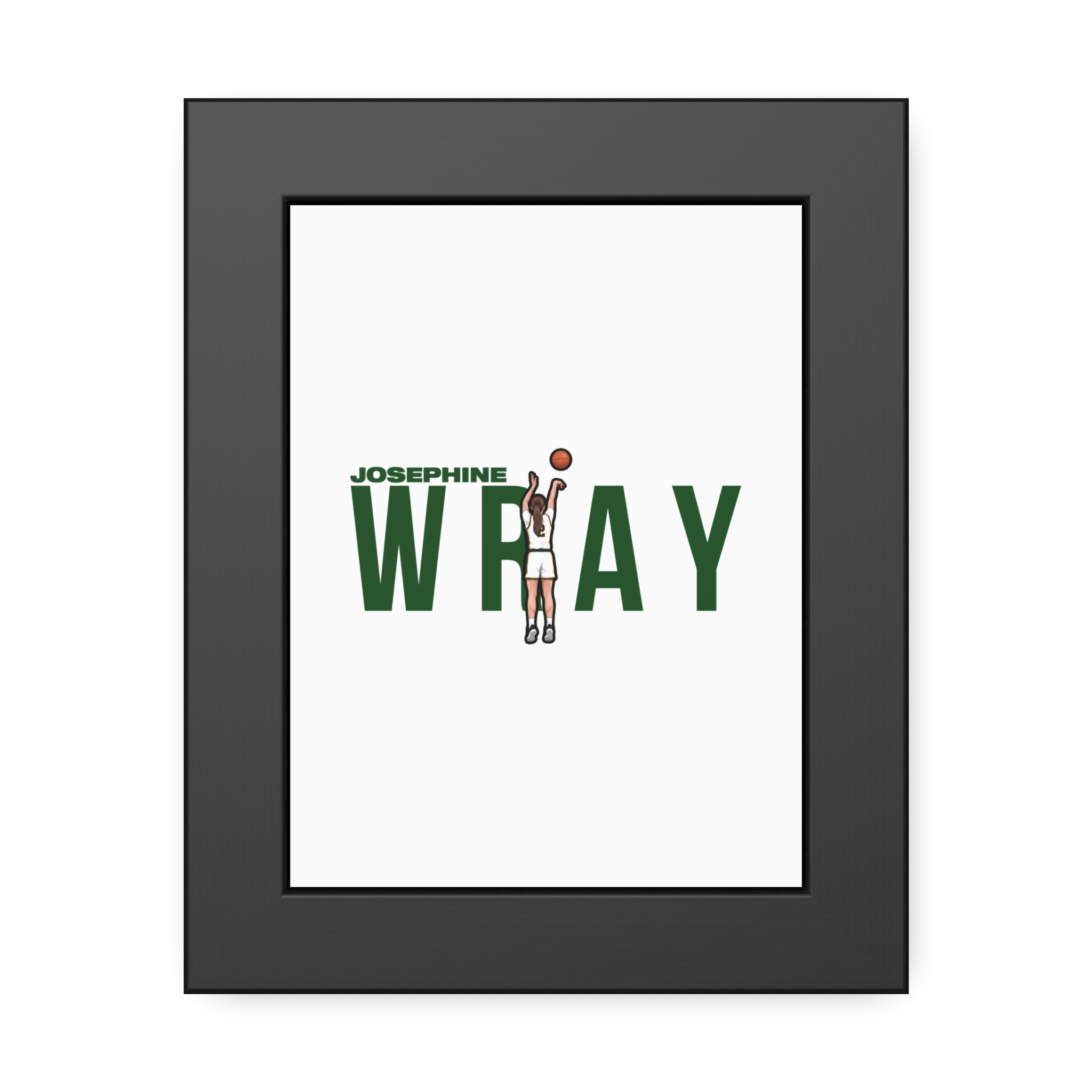 Framed Poster — character_player_name in Black