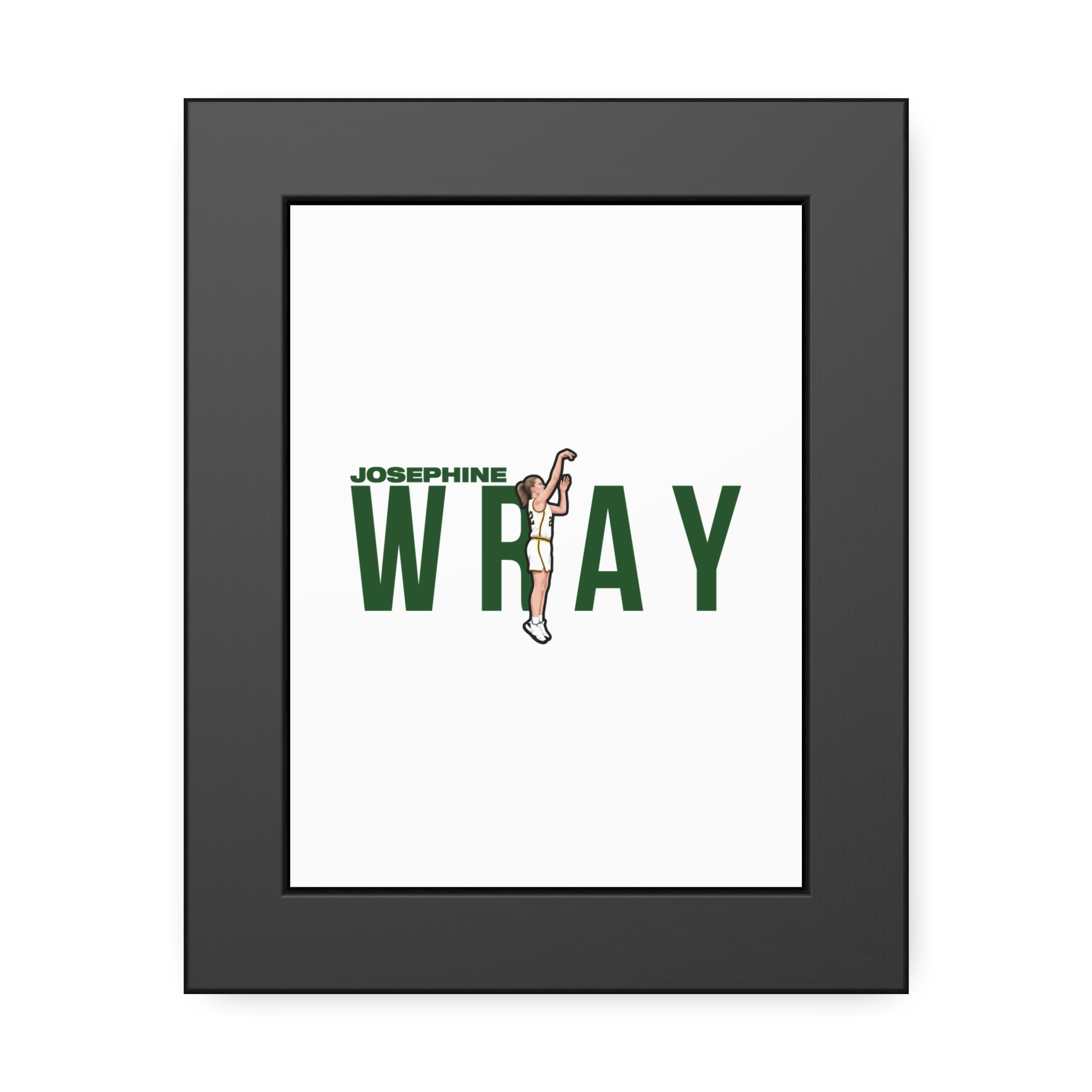 Framed Poster — character_player_name in Black