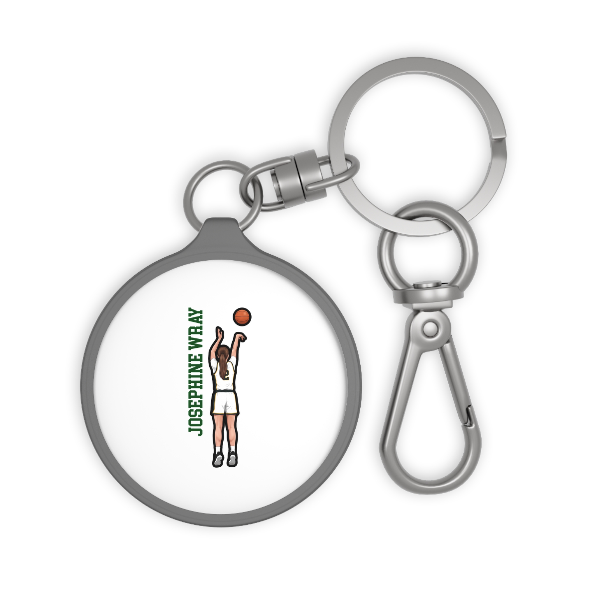 Keychain — character_name_vertical in Grey