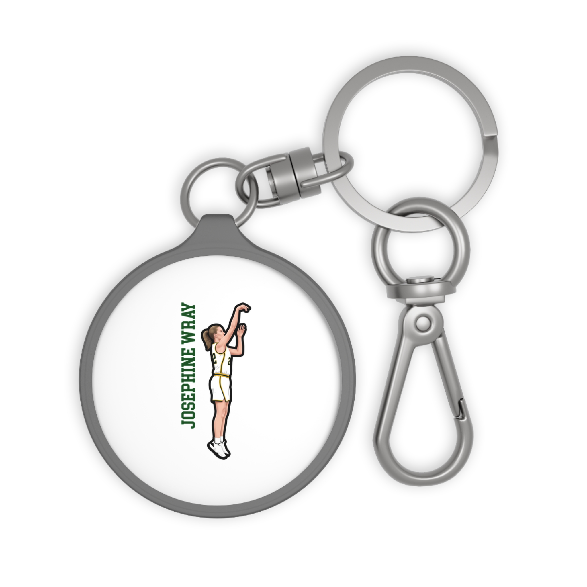 Keychain — character_name_vertical in Grey