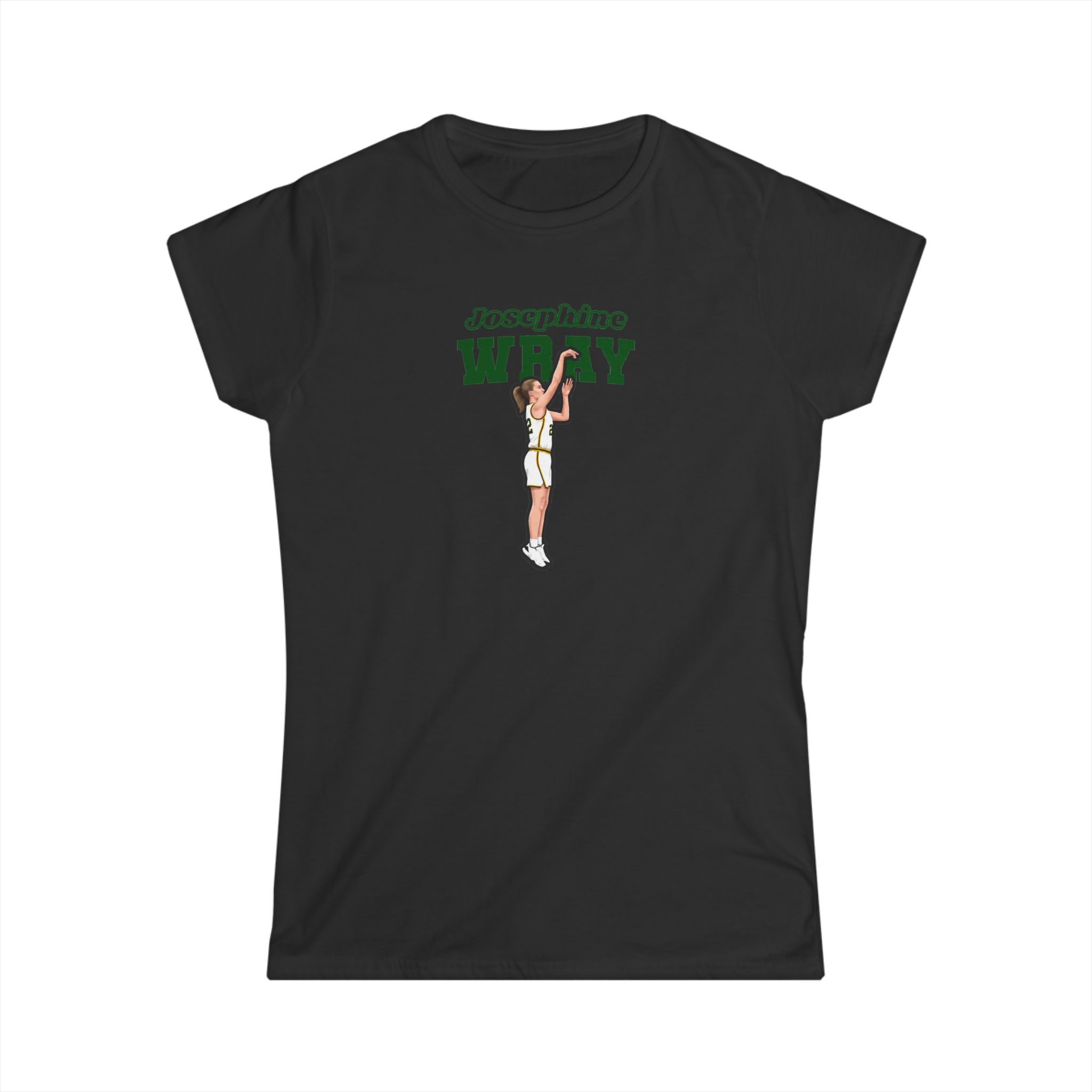 Women's Softstyle Tee — character_name_arch in Black
