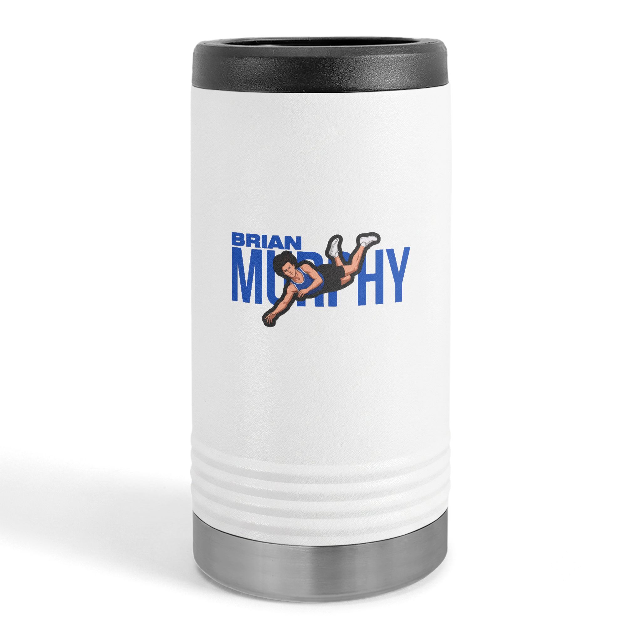 Slim Stainless Can Cooler — character_player_name in White