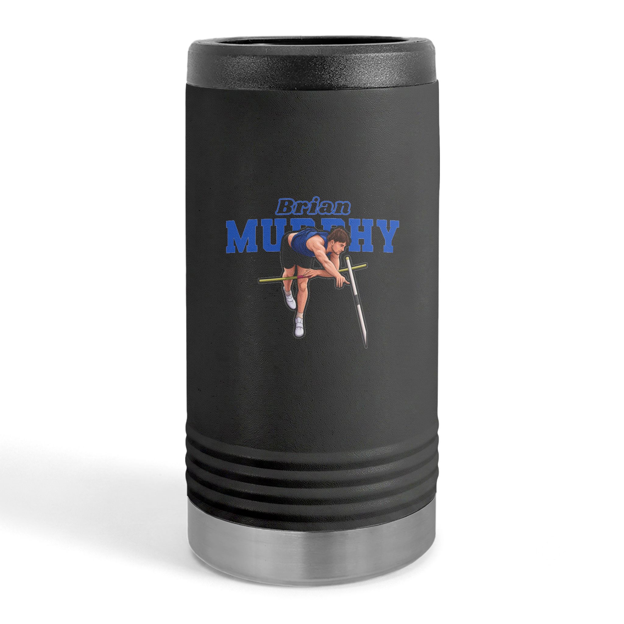 Slim Stainless Can Cooler — character_name_arch in Black