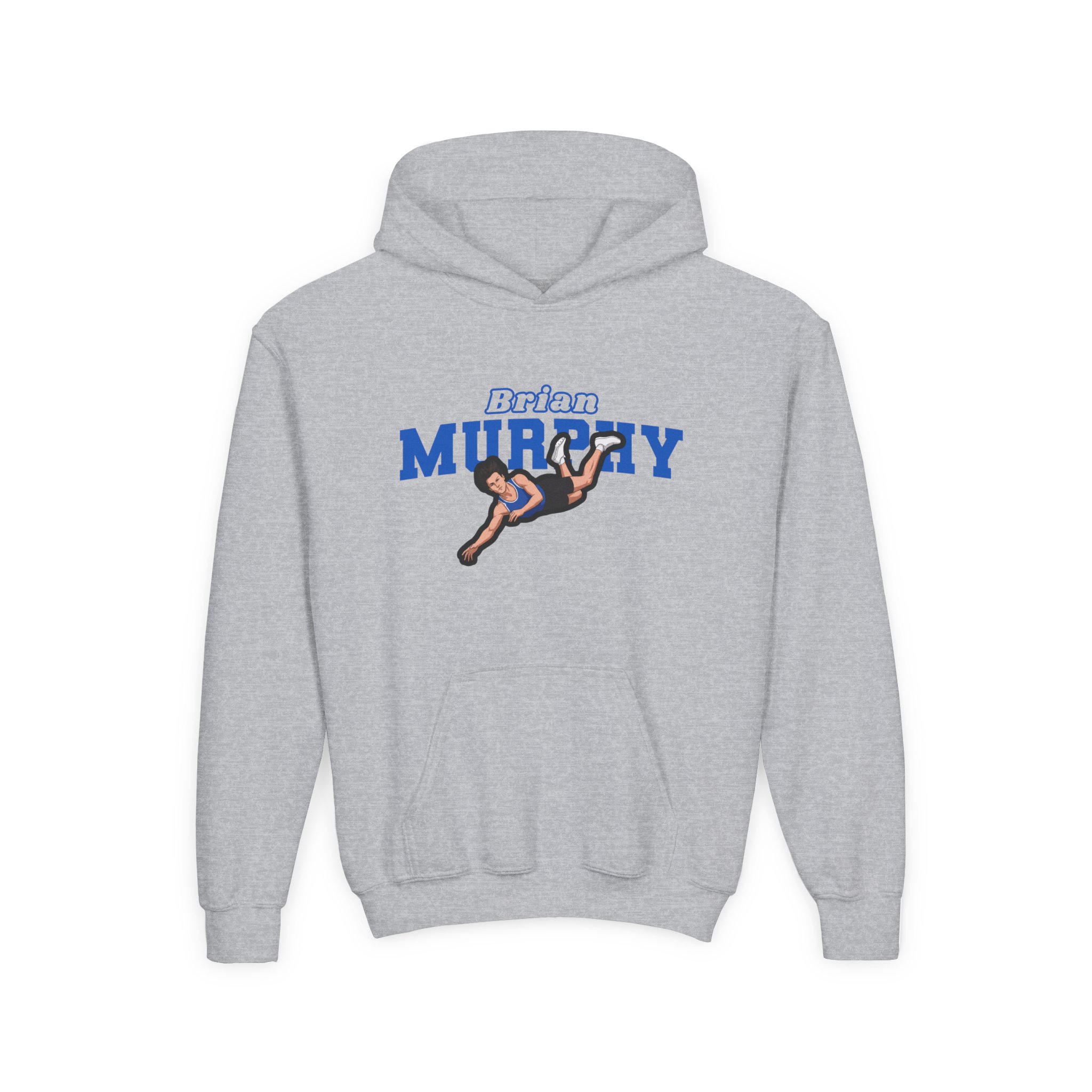 Youth Hoodie — character_name_arch in Grey