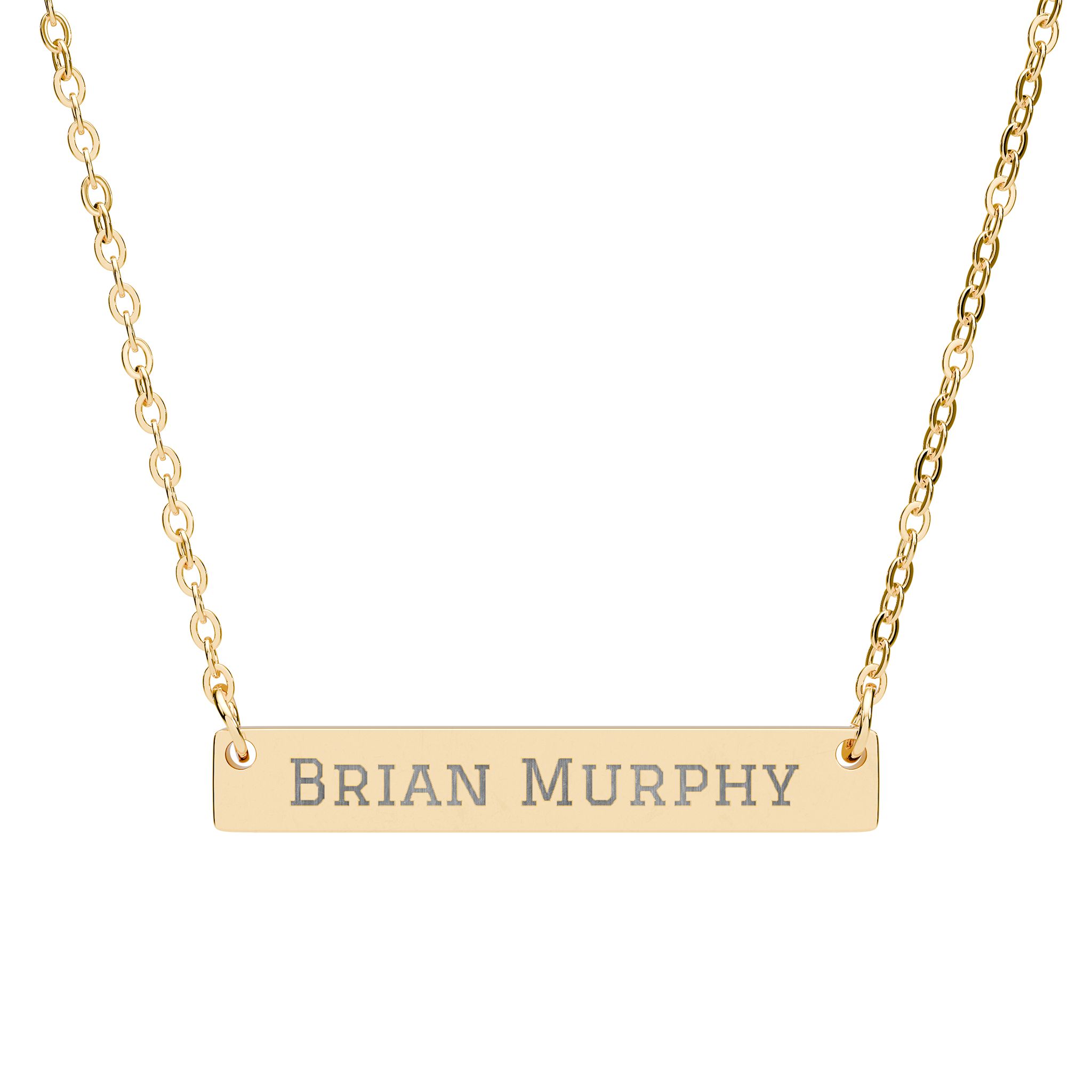 Engraved Bar Necklace — Classic in Gold