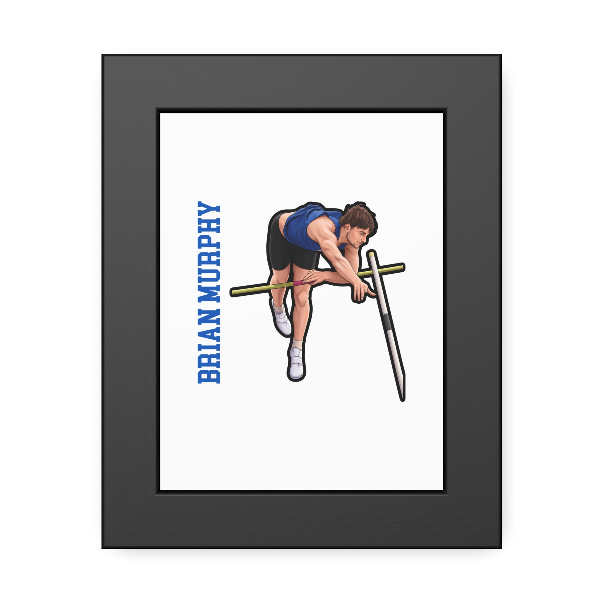 Framed Poster — character_name_vertical in Black