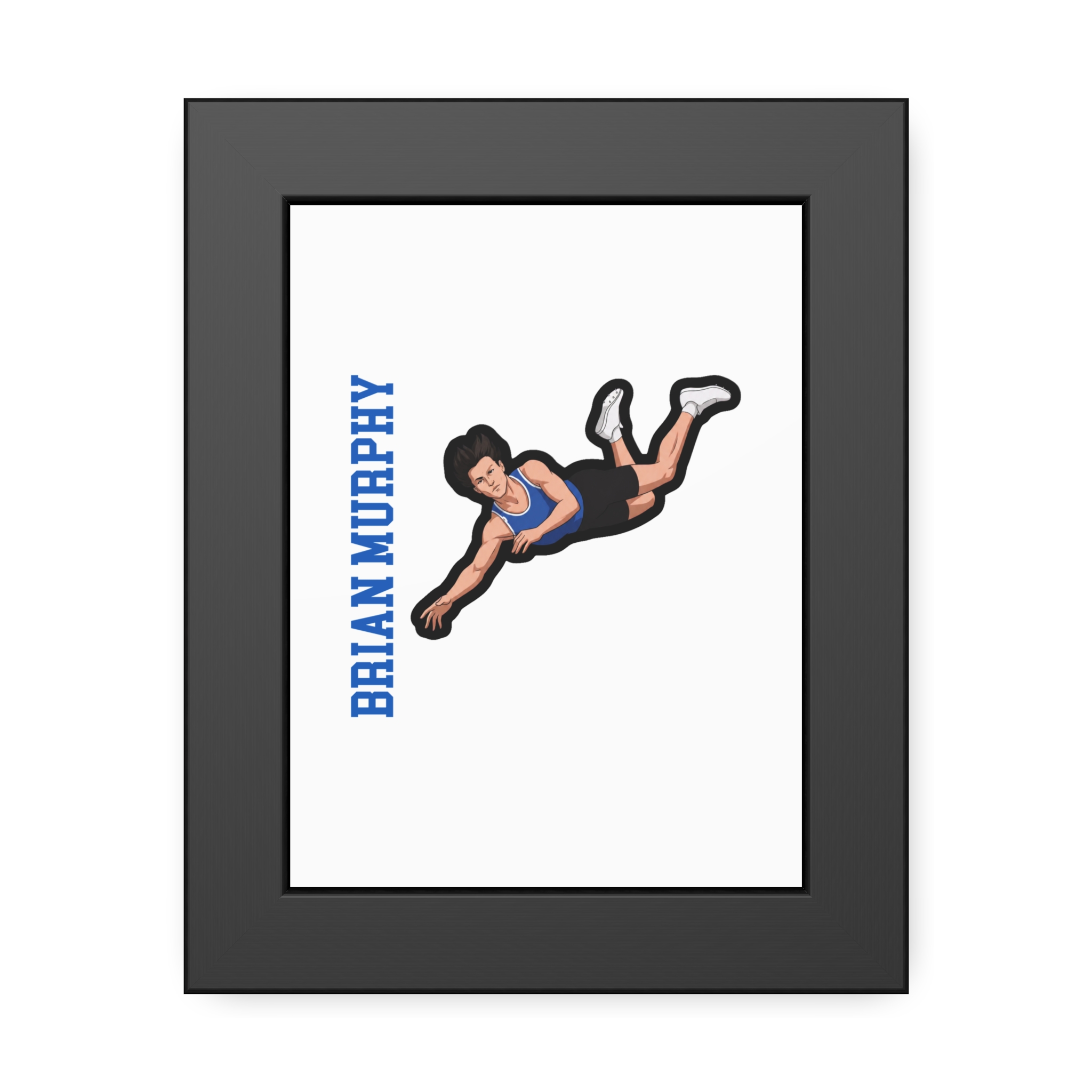 Framed Poster — character_name_vertical in Black